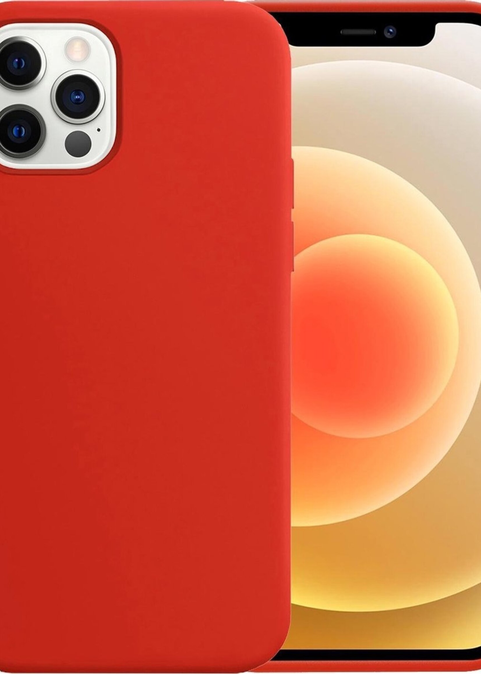 LUQ Hoesje Geschikt voor iPhone 12 Pro Max Hoesje Siliconen Case - Hoes Geschikt voor iPhone 12 Pro Max Hoes Siliconen - Rood