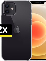 LUQ 2 PACK - LUQ iPhone 12 Mini Hoesje Siliconen Case - Transparant