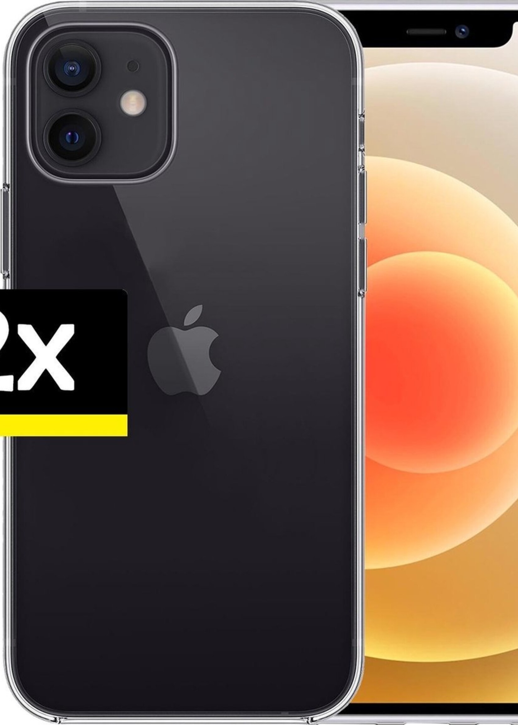 LUQ Hoesje Geschikt voor iPhone 12 Mini Hoesje Siliconen Case - Hoes Geschikt voor iPhone 12 Mini Hoes Siliconen - Transparant - 2 Stuks