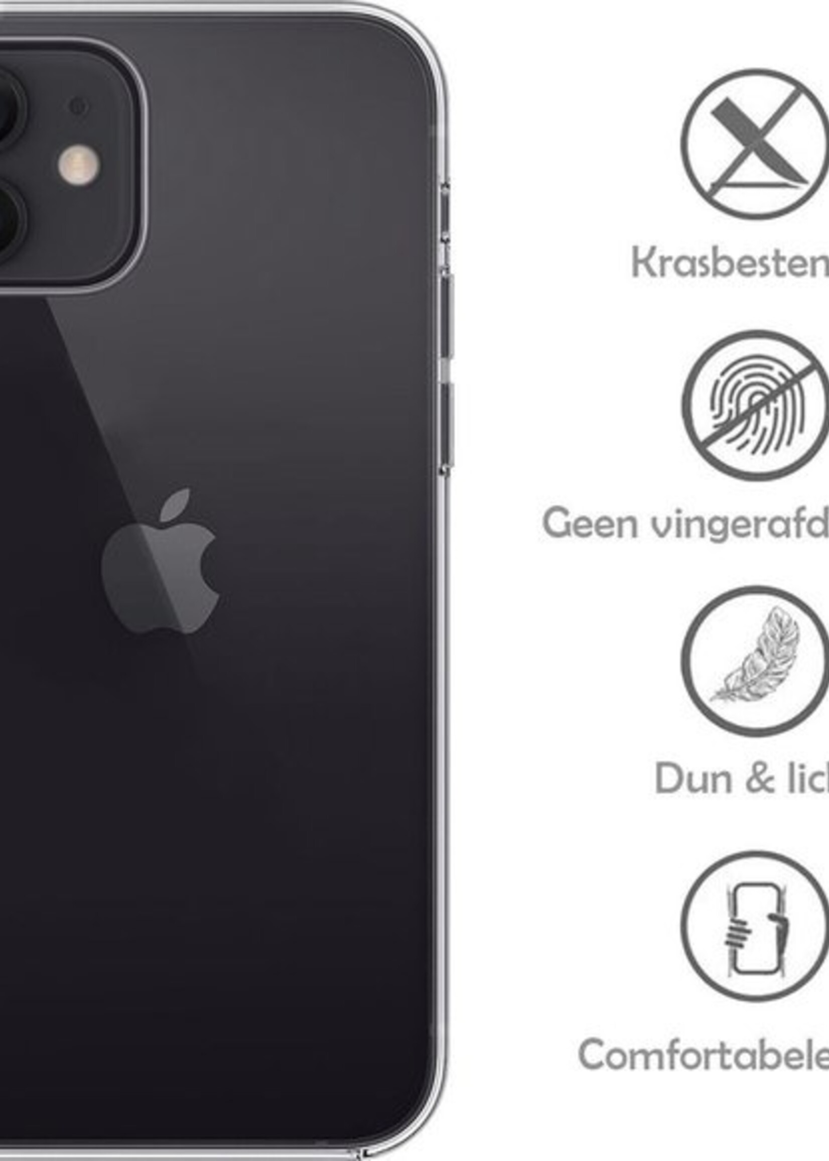 LUQ Hoesje Geschikt voor iPhone 12 Mini Hoesje Siliconen Case - Hoes Geschikt voor iPhone 12 Mini Hoes Siliconen - Transparant - 2 Stuks