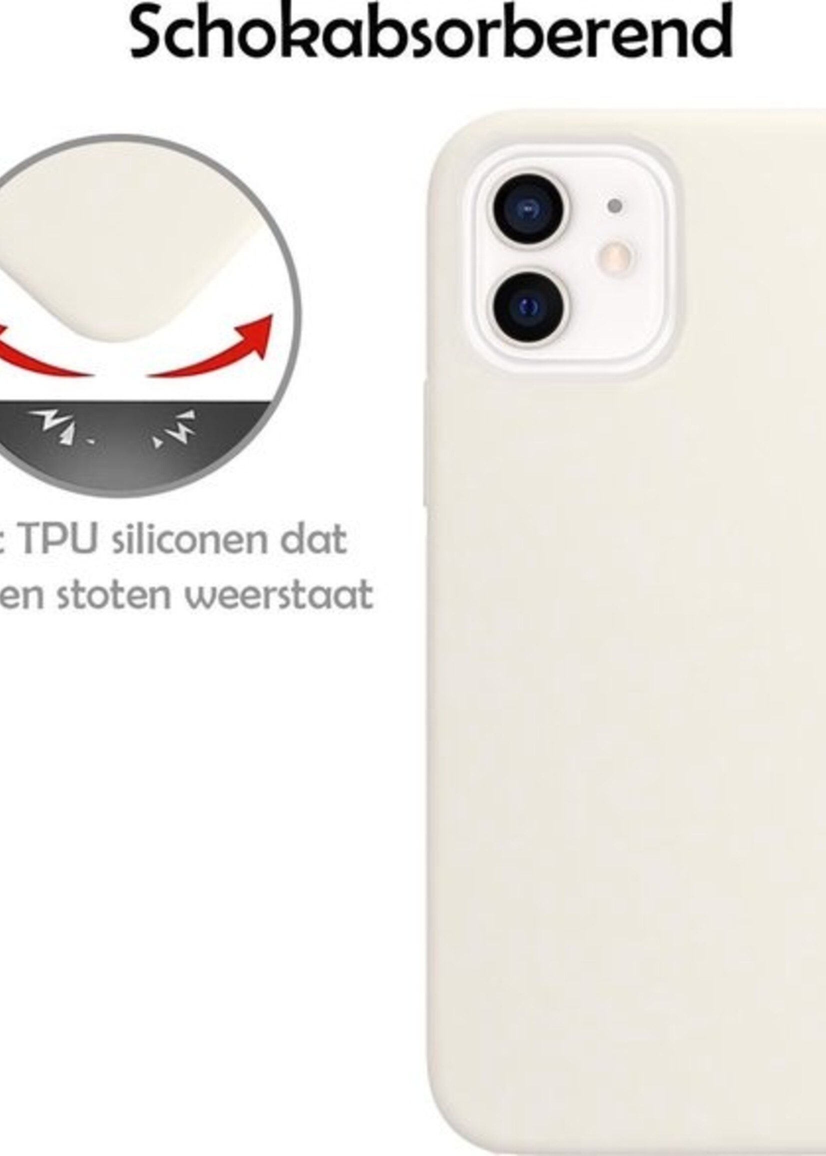 LUQ Hoesje Geschikt voor iPhone 12 Mini Hoesje Siliconen Case - Hoes Geschikt voor iPhone 12 Mini Hoes Siliconen - Wit - 2 Stuks