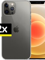 LUQ 2 PACK - LUQ iPhone 12 Pro Max Hoesje Siliconen Case - Transparant