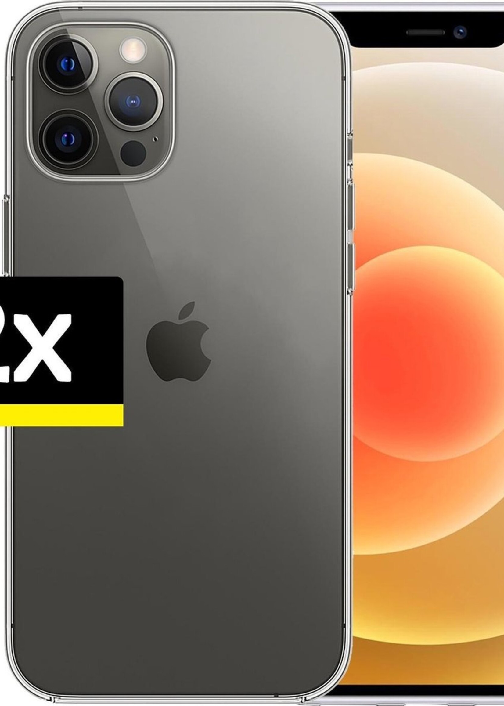 LUQ Hoesje Geschikt voor iPhone 12 Pro Max Hoesje Siliconen Case - Hoes Geschikt voor iPhone 12 Pro Max Hoes Siliconen - Transparant - 2 Stuks