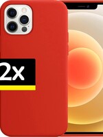 LUQ 2 PACK - LUQ iPhone 12 Pro Max Hoesje Siliconen Case - Rood