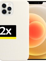 LUQ 2 PACK - LUQ iPhone 12 Pro Max Hoesje Siliconen Case - Wit
