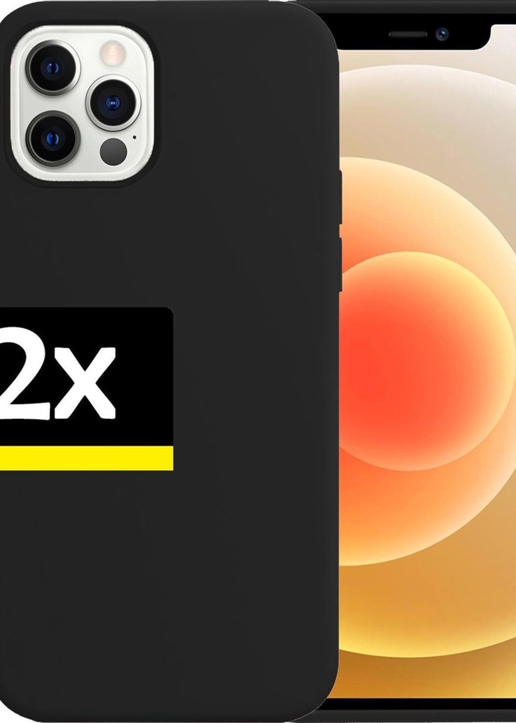 LUQ Hoesje Geschikt voor iPhone 12 Pro Max Hoesje Siliconen Case - Hoes Geschikt voor iPhone 12 Pro Max Hoes Siliconen - Zwart - 2 Stuks