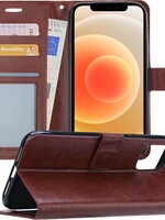 LUQ LUQ iPhone 12 Mini Hoesje Bookcase - Bruin