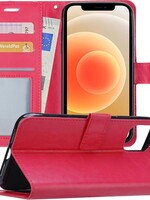 LUQ LUQ iPhone 12 Mini Hoesje Bookcase - Donkerroze