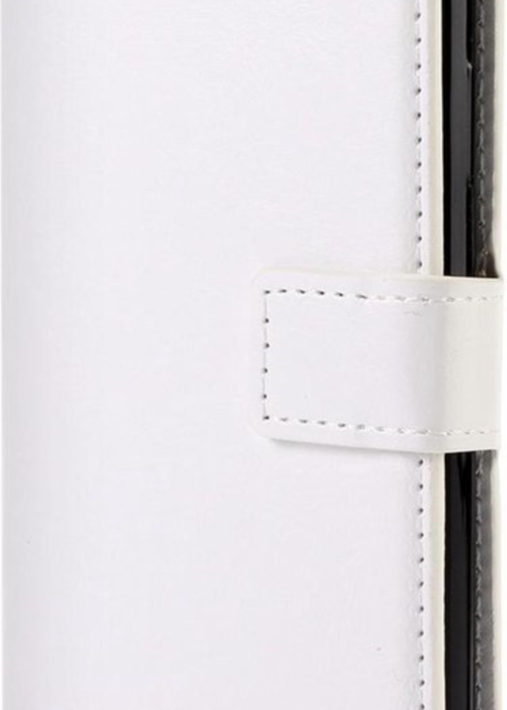 LUQ Hoesje Geschikt voor iPhone 12 Mini Hoesje Book Case Hoes Wallet Cover - Hoes Geschikt voor iPhone 12 Mini Hoesje Bookcase Hoes - Wit