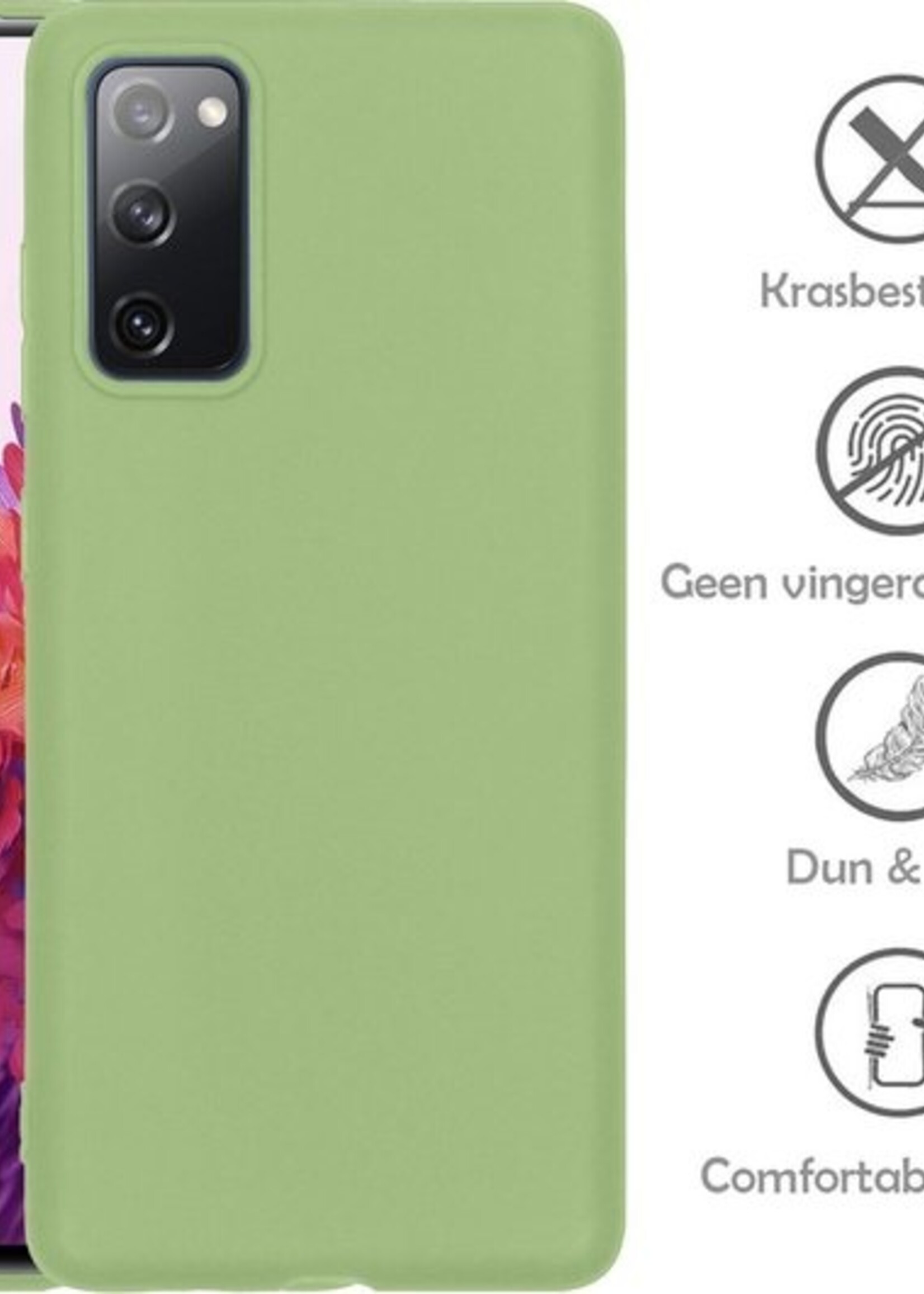 LUQ Hoesje Geschikt voor Samsung S20 FE Hoesje Siliconen Case - Hoes Geschikt voor Samsung Galaxy S20 FE Hoes Siliconen - Groen