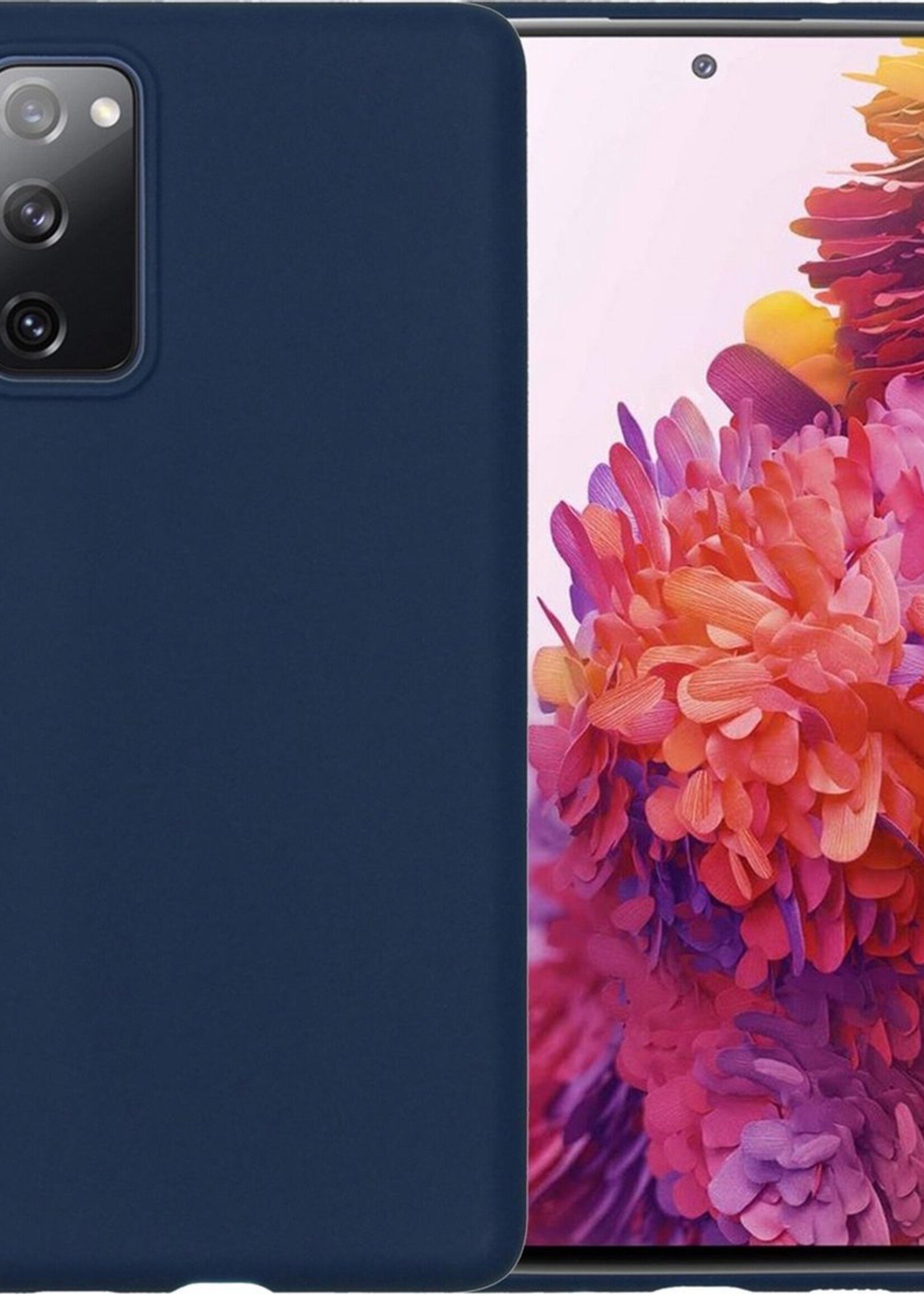 LUQ Hoesje Geschikt voor Samsung S20 FE Hoesje Siliconen Case - Hoes Geschikt voor Samsung Galaxy S20 FE Hoes Siliconen - Donkerblauw