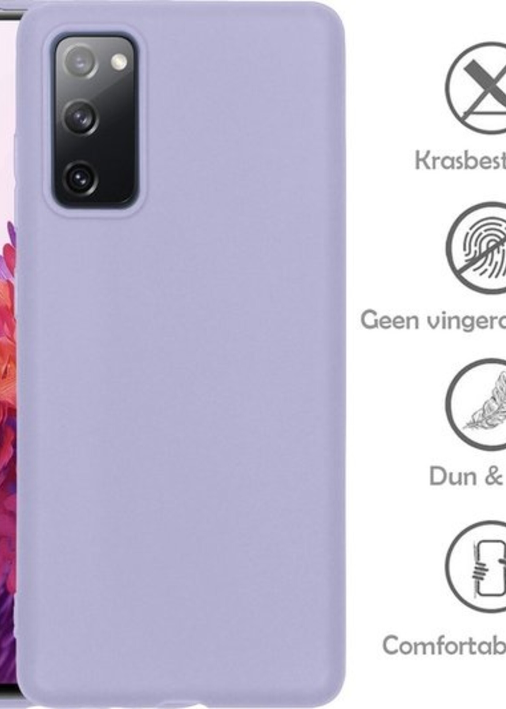 LUQ Hoesje Geschikt voor Samsung S20 FE Hoesje Siliconen Case - Hoes Geschikt voor Samsung Galaxy S20 FE Hoes Siliconen - Lila