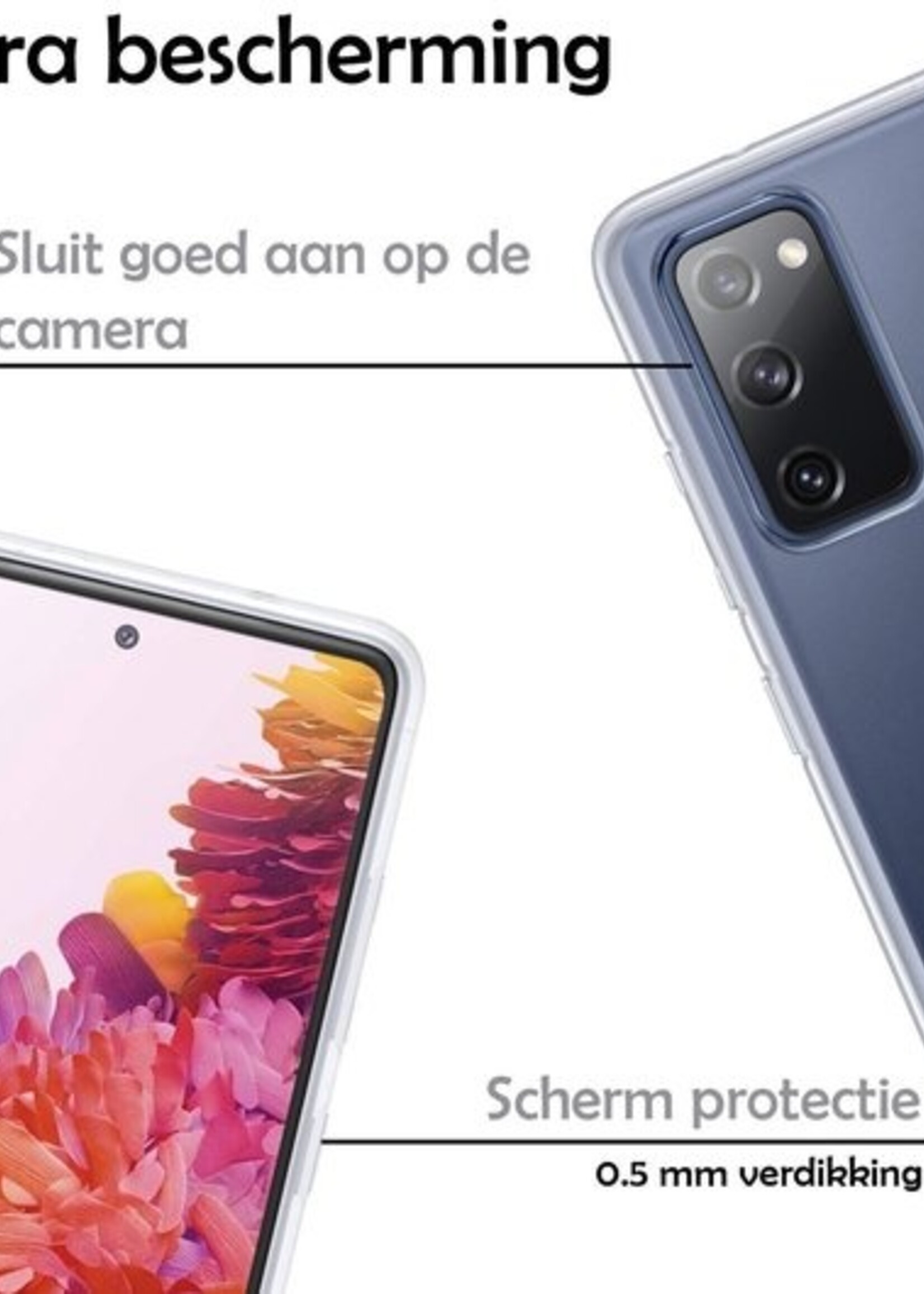 LUQ Hoesje Geschikt voor Samsung S20 FE Hoesje Siliconen Case - Hoes Geschikt voor Samsung Galaxy S20 FE Hoes Siliconen - Transparant - 2 Stuks