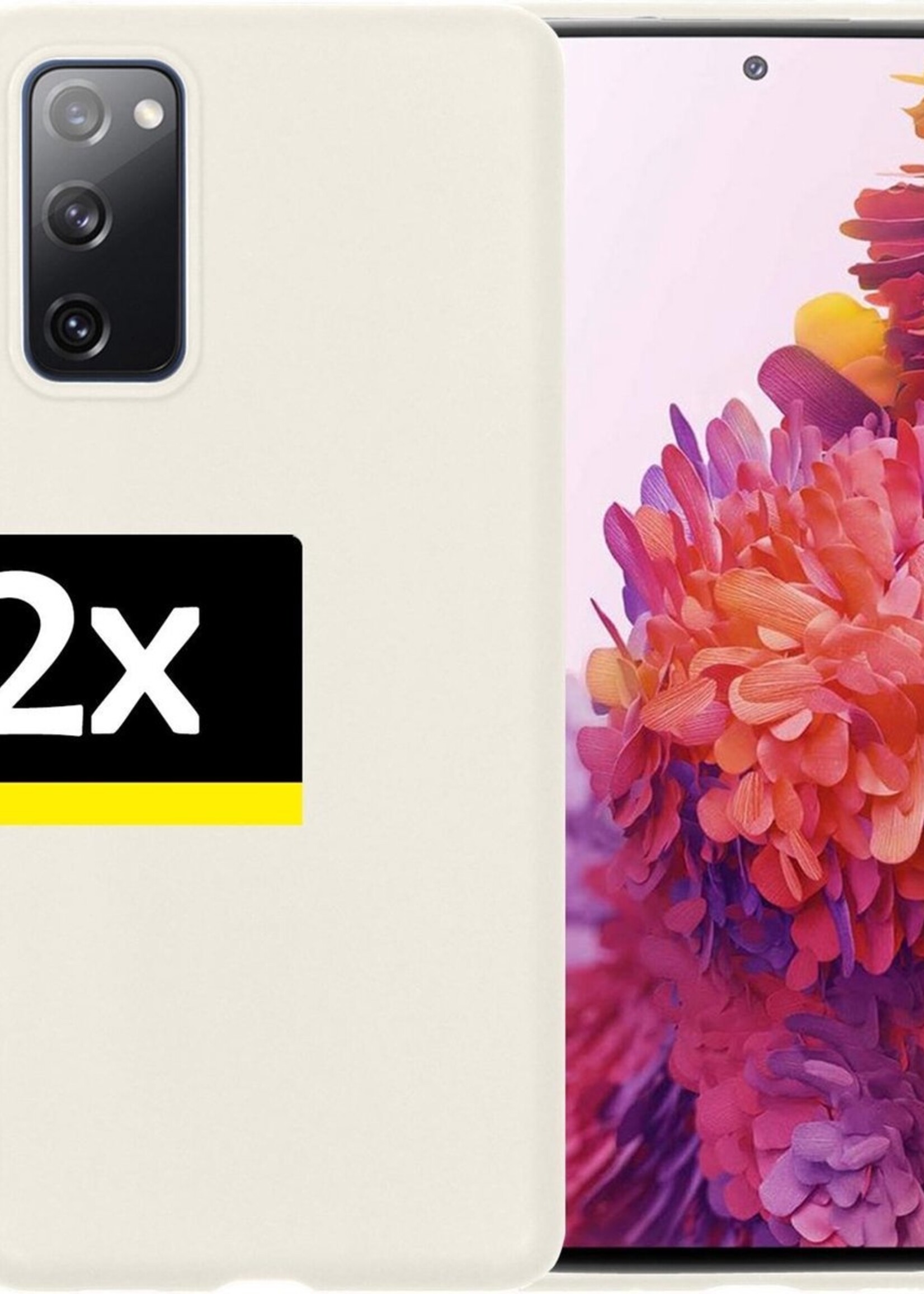 LUQ Hoesje Geschikt voor Samsung S20 FE Hoesje Siliconen Case - Hoes Geschikt voor Samsung Galaxy S20 FE Hoes Siliconen - Wit - 2 Stuks