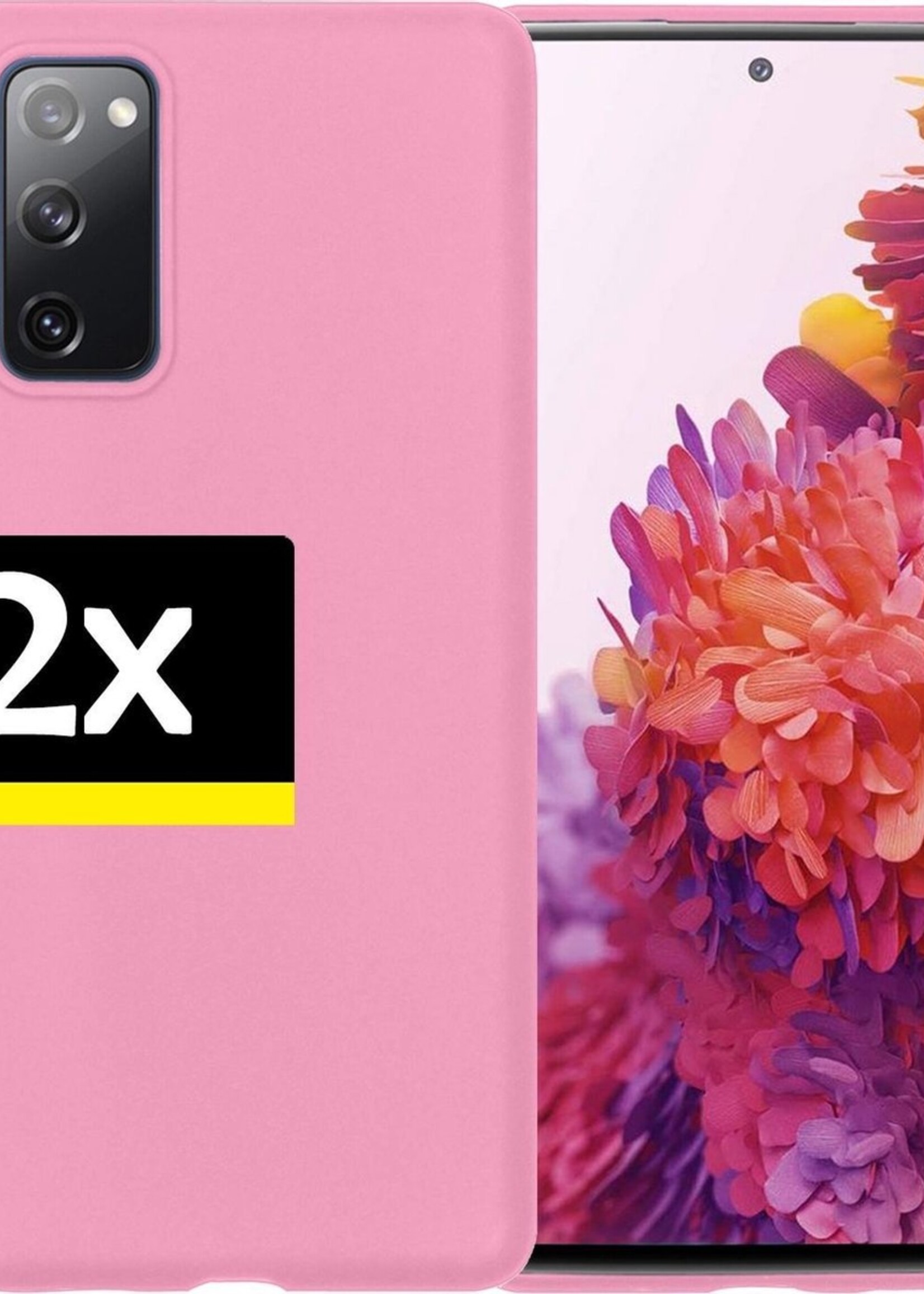 LUQ Hoesje Geschikt voor Samsung S20 FE Hoesje Siliconen Case - Hoes Geschikt voor Samsung Galaxy S20 FE Hoes Siliconen - Lichtroze - 2 Stuks