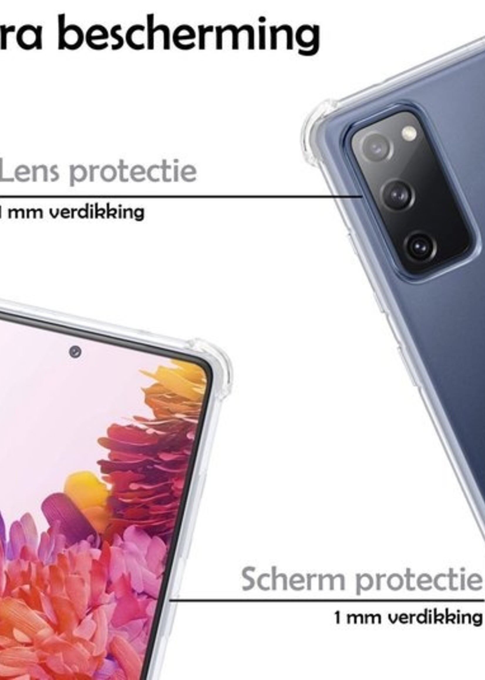 LUQ Hoesje Geschikt voor Samsung S20 FE Hoesje Shockproof Case Siliconen - Hoes Geschikt voor Samsung Galaxy S20 FE Hoes Cover Siliconen - Transparant - 2 Stuks