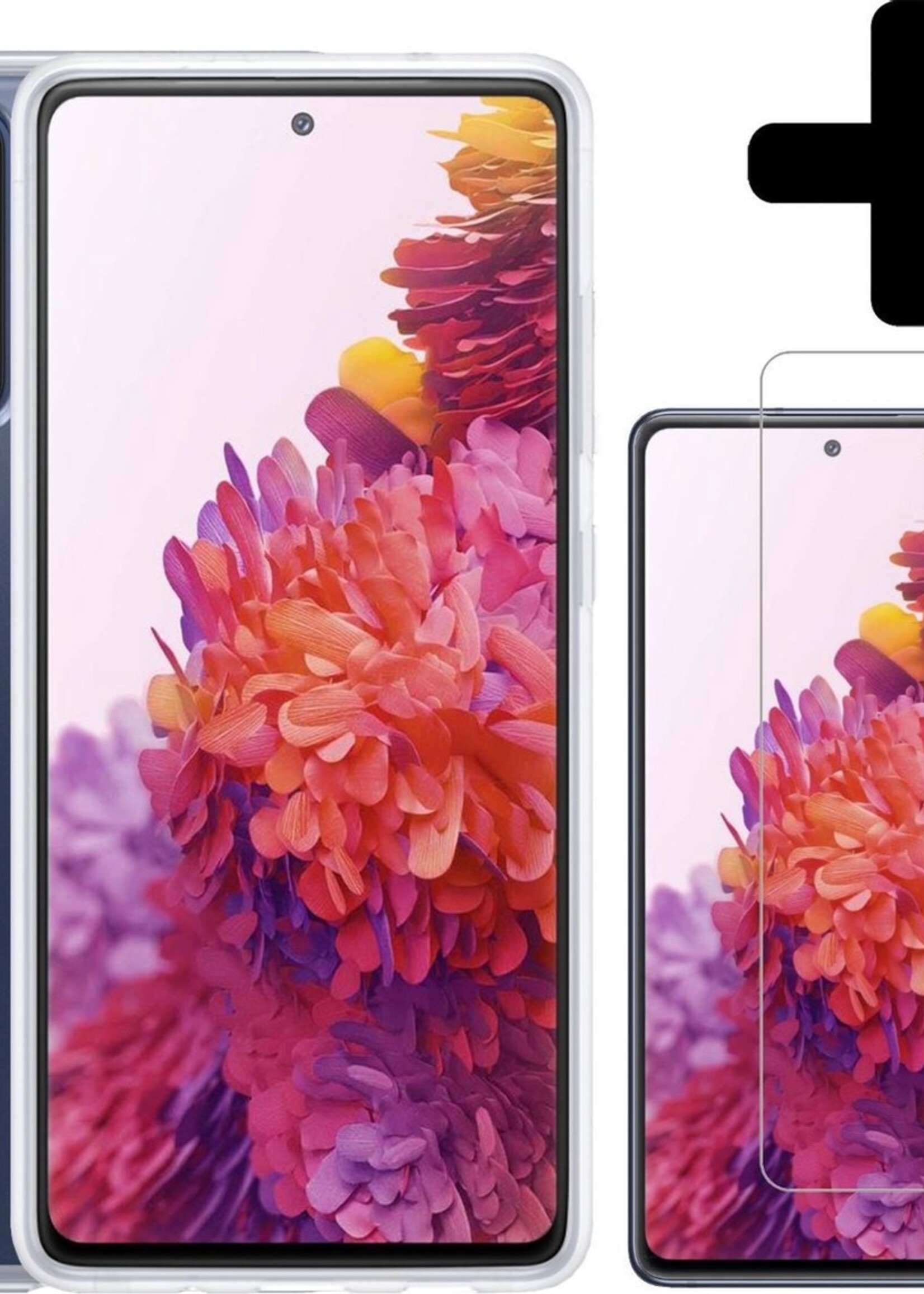 LUQ Hoesje Geschikt voor Samsung S20 FE Hoesje Siliconen Case Met Screenprotector - Hoes Geschikt voor Samsung Galaxy S20 FE Hoes Siliconen - Transparant