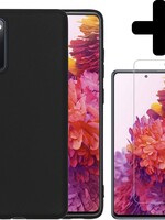 LUQ LUQ Samsung Galaxy S20 FE hoesje siliconen zwart + screenprotector