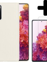 LUQ LUQ Samsung Galaxy S20 FE hoesje siliconen wit + screenprotector