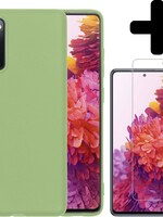 LUQ LUQ Samsung Galaxy S20 FE hoesje siliconen groen + screenprotector