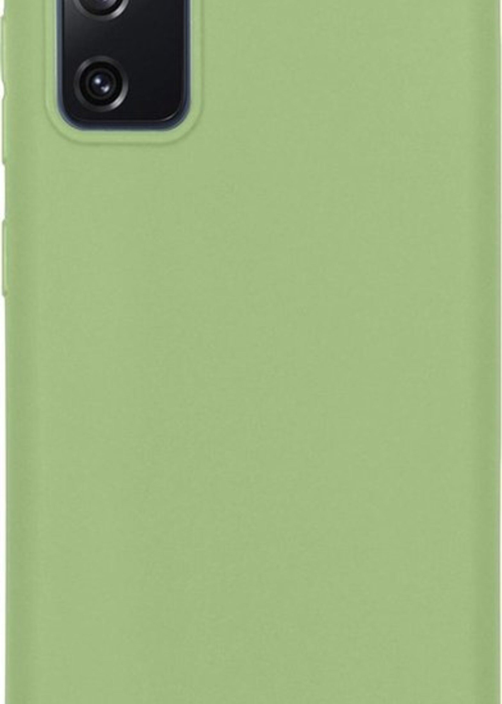 LUQ Hoesje Geschikt voor Samsung S20 FE Hoesje Siliconen Case Met Screenprotector - Hoes Geschikt voor Samsung Galaxy S20 FE Hoes Siliconen - Groen