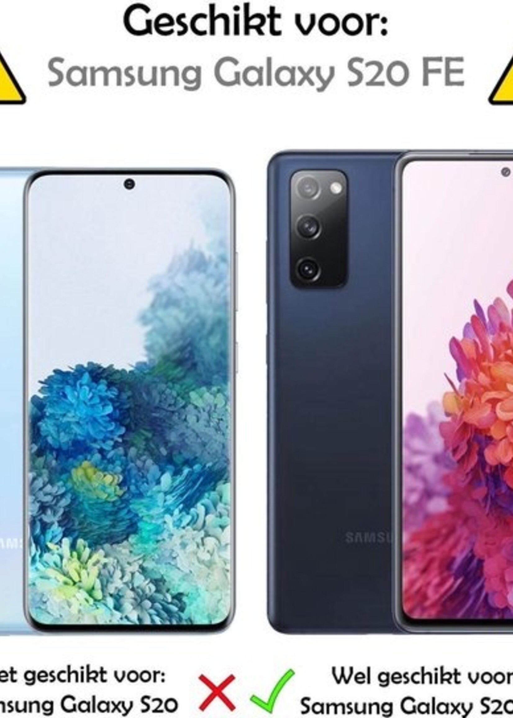 LUQ Hoesje Geschikt voor Samsung S20 FE Hoesje Siliconen Case Met Screenprotector - Hoes Geschikt voor Samsung Galaxy S20 FE Hoes Siliconen - Lichtroze