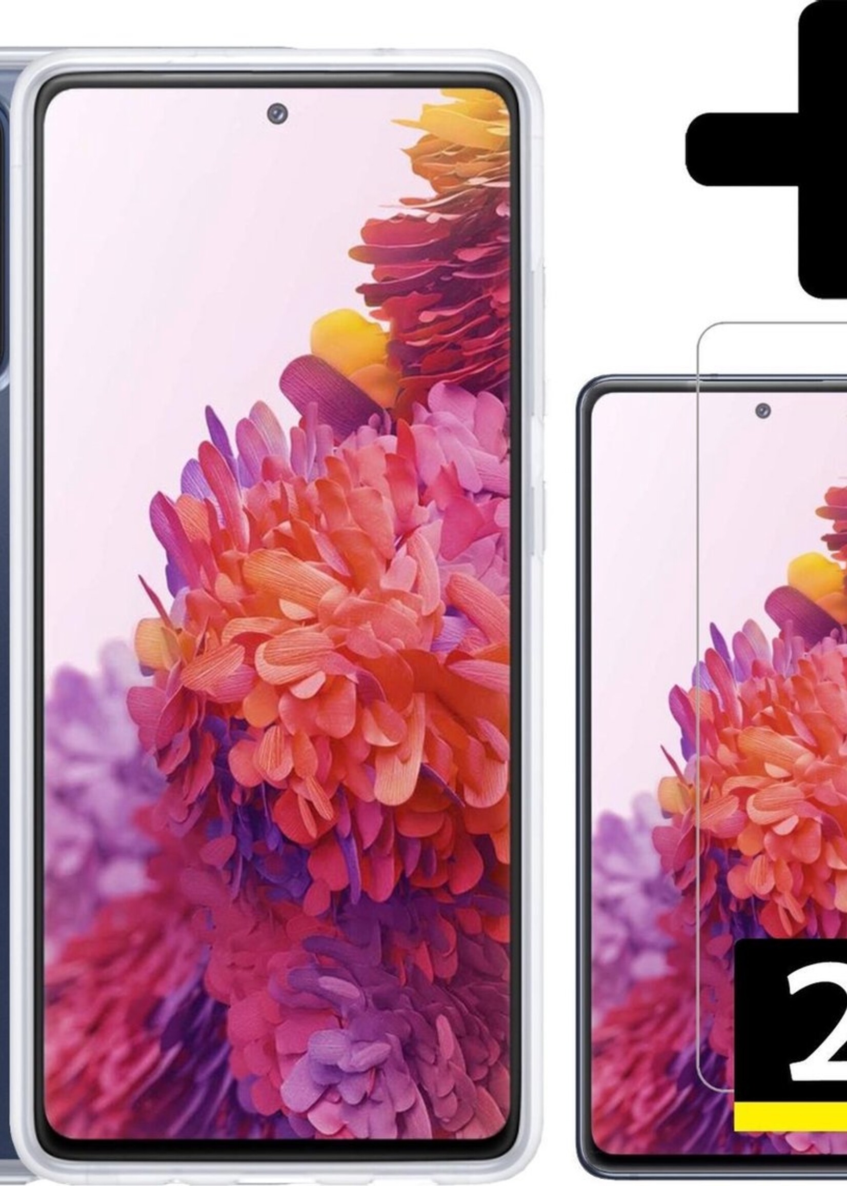 LUQ Hoesje Geschikt voor Samsung S20 FE Hoesje Siliconen Case Met 2x Screenprotector - Hoes Geschikt voor Samsung Galaxy S20 FE Hoes Siliconen - Transparant