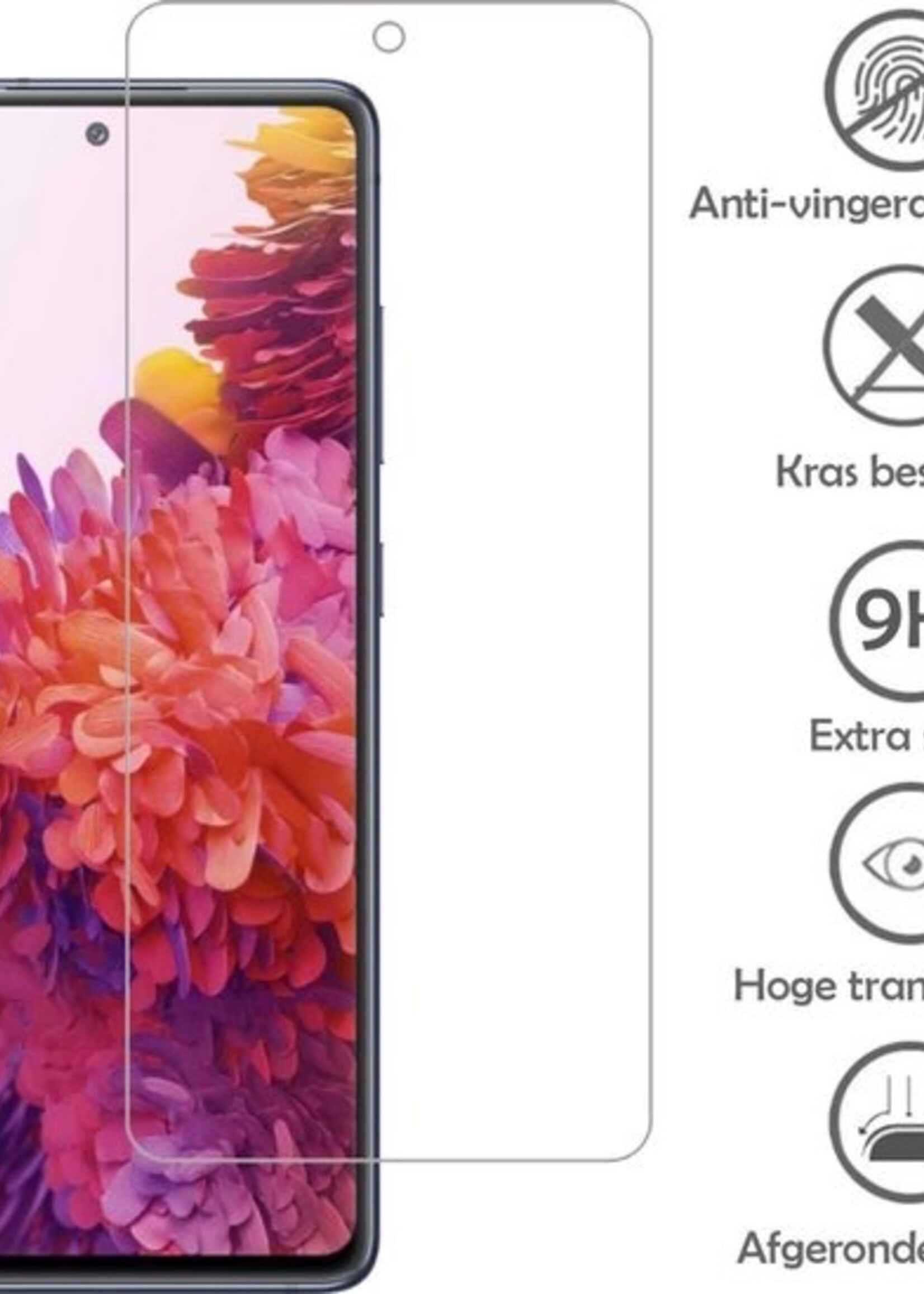 LUQ Hoesje Geschikt voor Samsung S20 FE Hoesje Siliconen Case Met 2x Screenprotector - Hoes Geschikt voor Samsung Galaxy S20 FE Hoes Siliconen - Wit