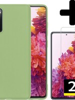 LUQ LUQ Samsung Galaxy S20 FE hoesje siliconen groen + 2x screenprotector