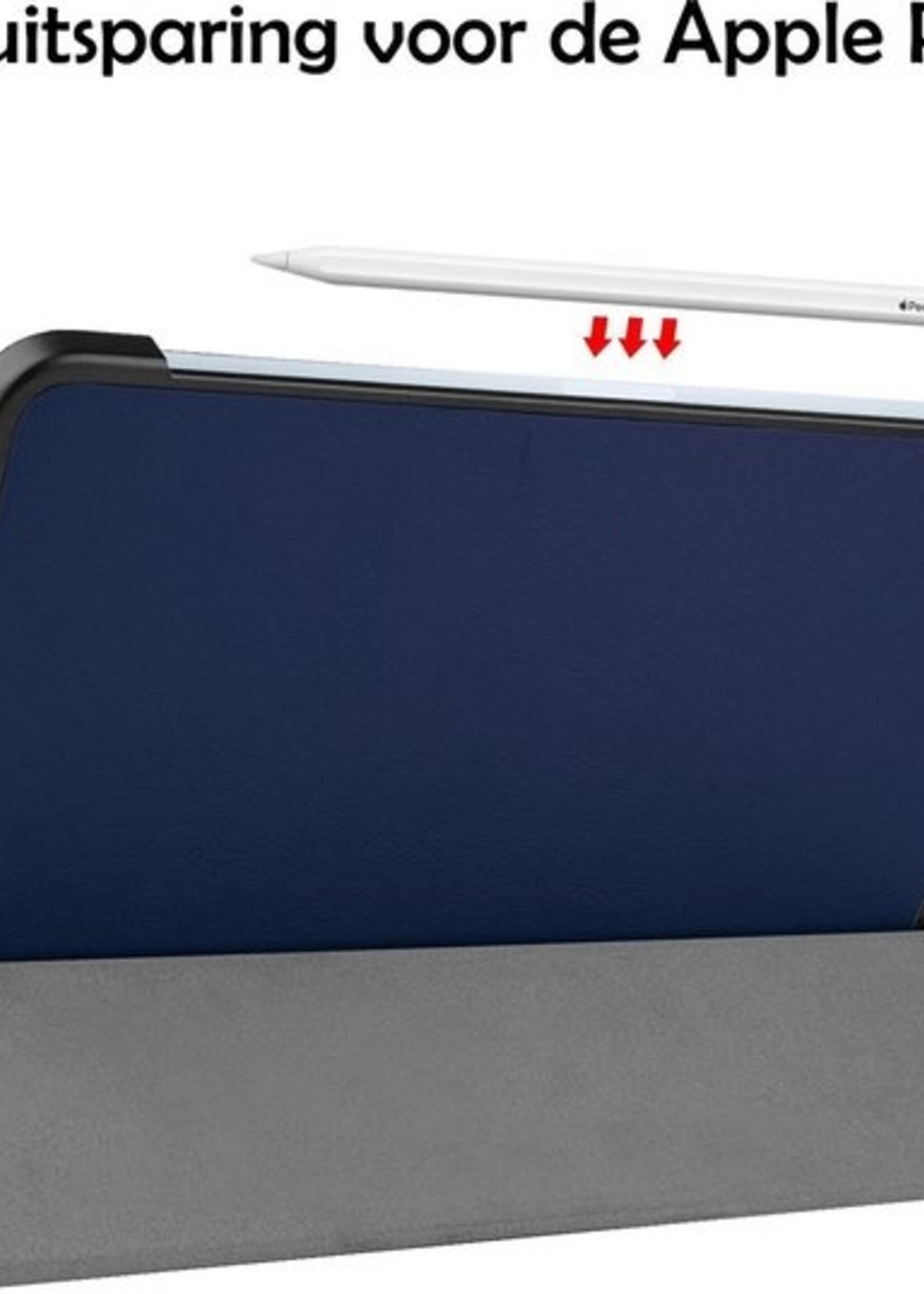 LUQ Hoes Geschikt voor iPad Air 2020 Hoes Luxe Hoesje Book Case - Hoesje Geschikt voor iPad Air 4 2020 Hoes Cover - Donkerblauw