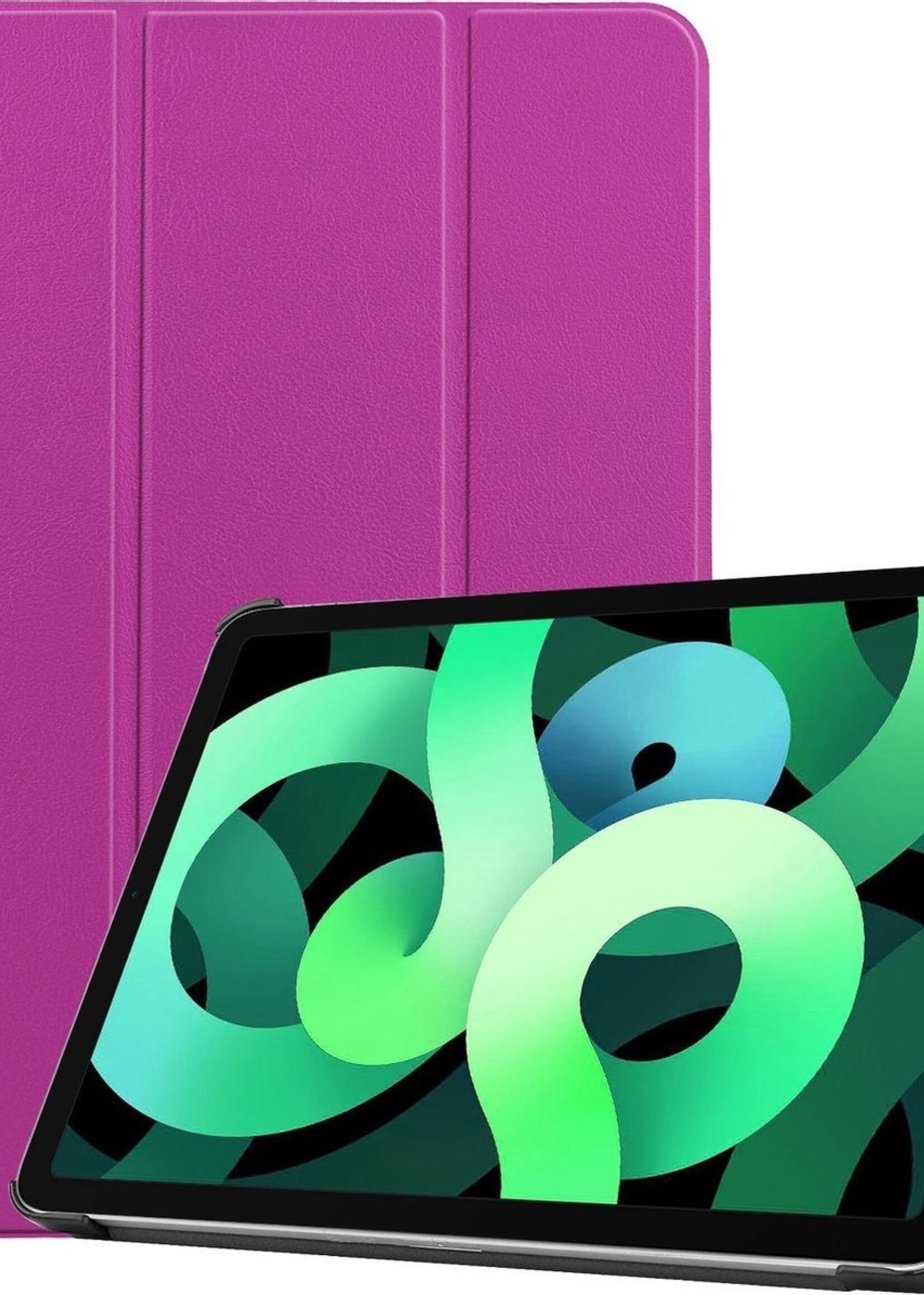 LUQ Hoes Geschikt voor iPad Air 2020 Hoes Luxe Hoesje Book Case - Hoesje Geschikt voor iPad Air 4 2020 Hoes Cover - Paars