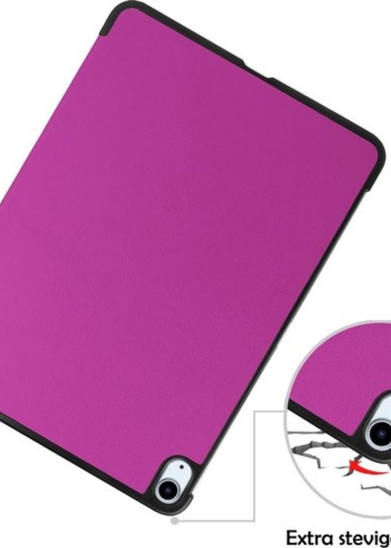 LUQ Hoes Geschikt voor iPad Air 2020 Hoes Luxe Hoesje Book Case - Hoesje Geschikt voor iPad Air 4 2020 Hoes Cover - Paars
