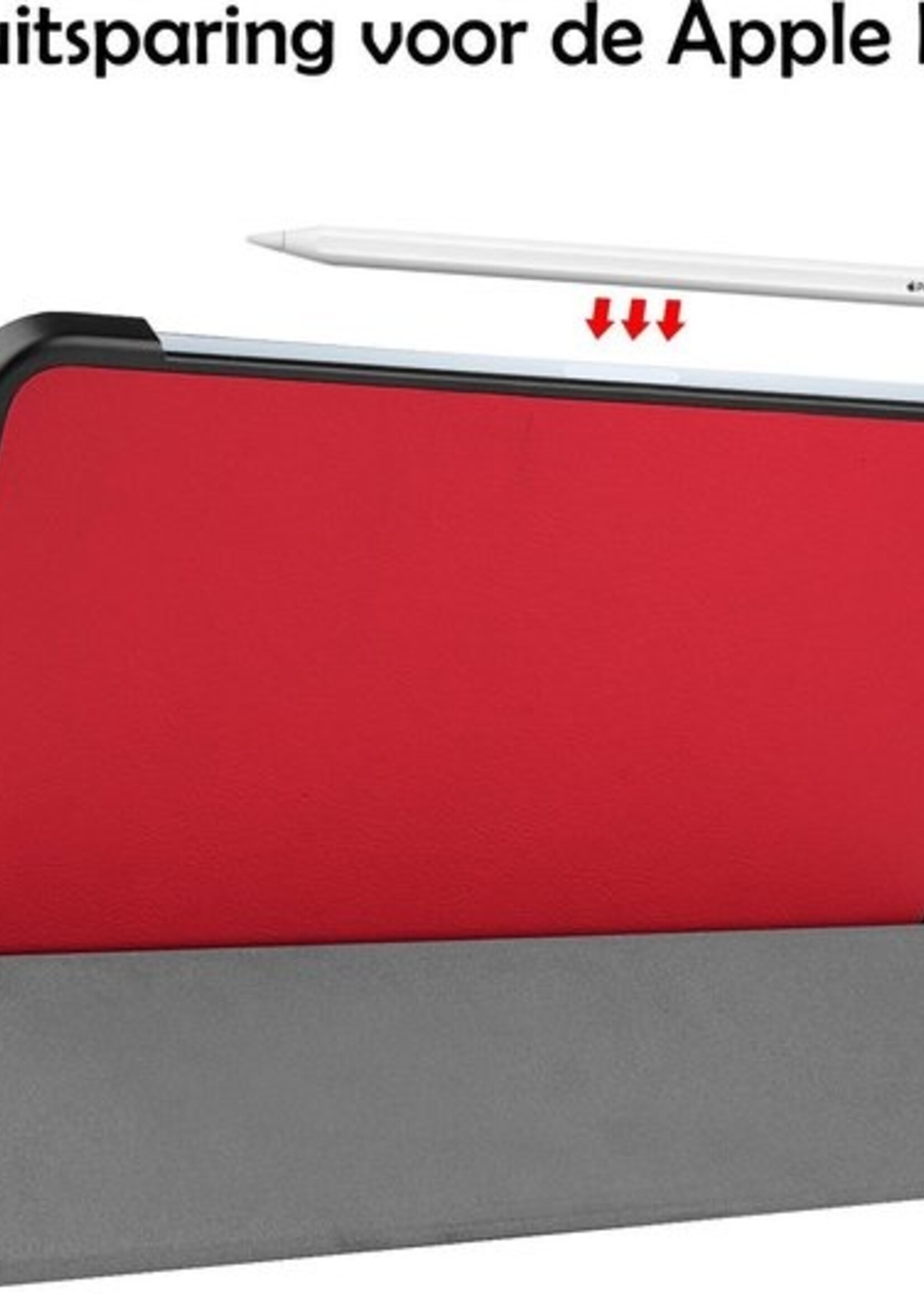 LUQ Hoes Geschikt voor iPad Air 2020 Hoes Luxe Hoesje Book Case - Hoesje Geschikt voor iPad Air 4 2020 Hoes Cover - Rood