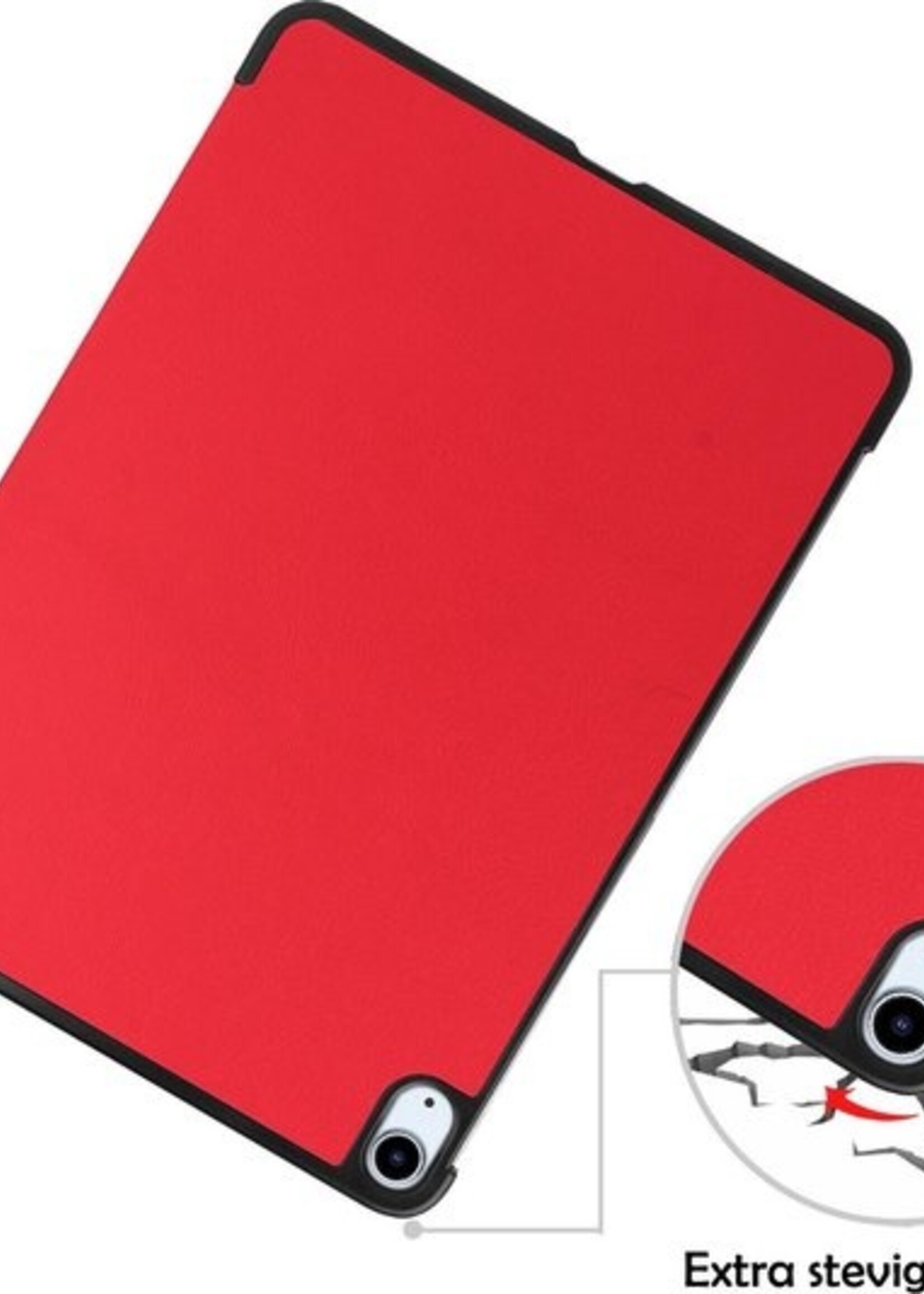 LUQ Hoes Geschikt voor iPad Air 2020 Hoes Luxe Hoesje Book Case - Hoesje Geschikt voor iPad Air 4 2020 Hoes Cover - Rood