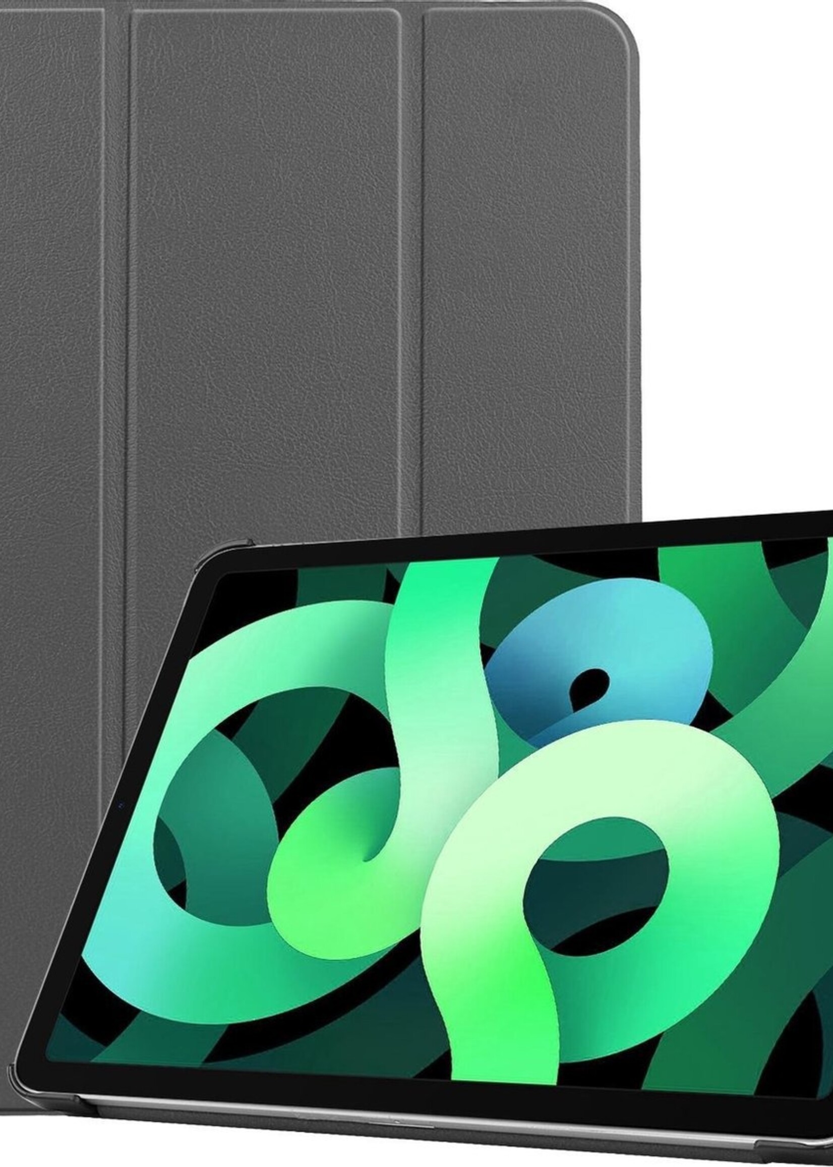 LUQ Hoes Geschikt voor iPad Air 2020 Hoes Luxe Hoesje Book Case - Hoesje Geschikt voor iPad Air 4 2020 Hoes Cover - Grijs