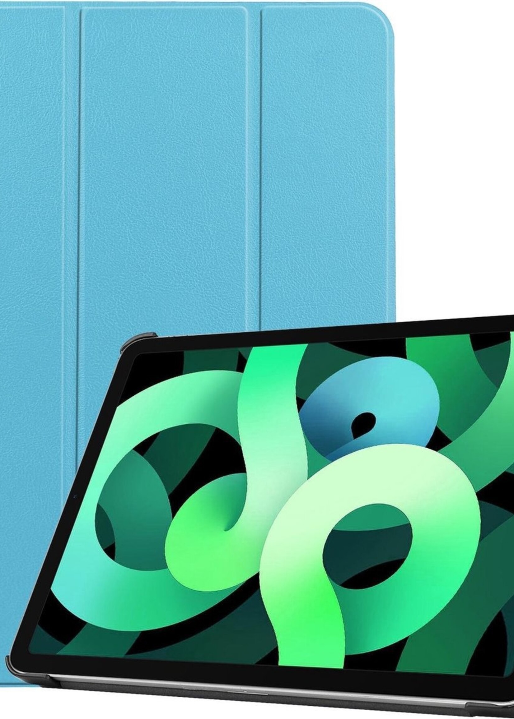 LUQ Hoes Geschikt voor iPad Air 2020 Hoes Luxe Hoesje Book Case - Hoesje Geschikt voor iPad Air 4 2020 Hoes Cover - Lichtblauw