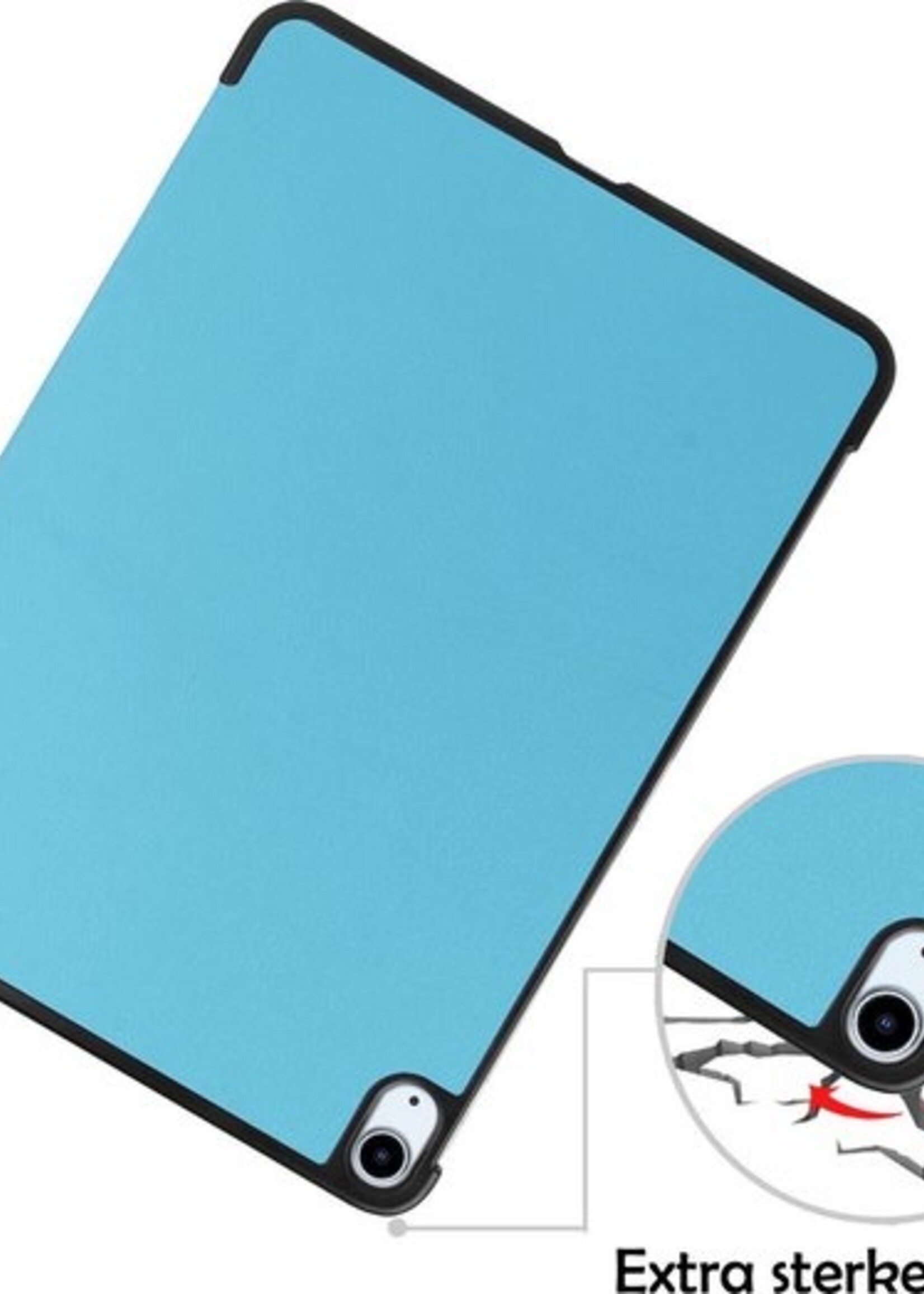 LUQ Hoes Geschikt voor iPad Air 2020 Hoes Luxe Hoesje Book Case - Hoesje Geschikt voor iPad Air 4 2020 Hoes Cover - Lichtblauw