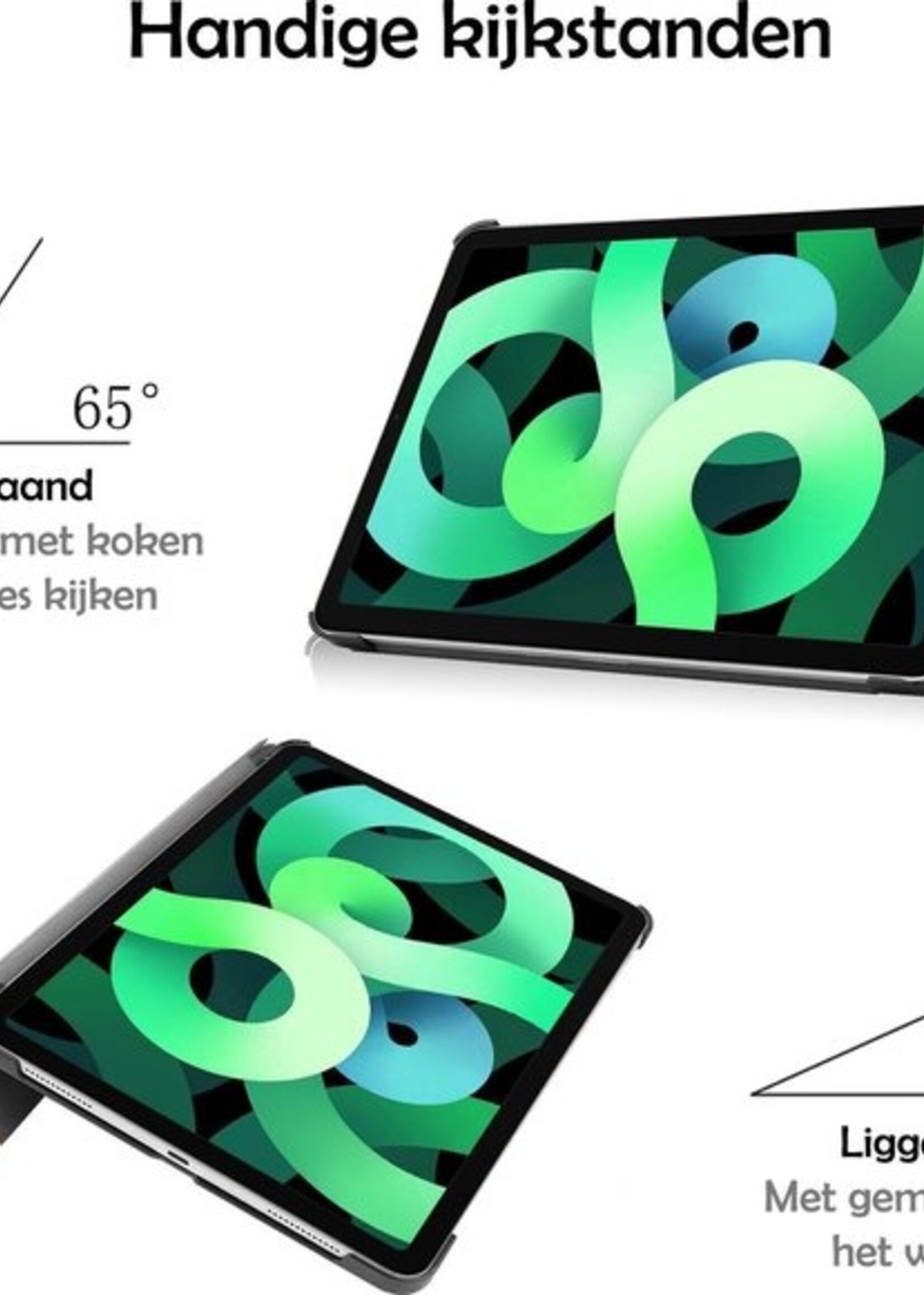 LUQ Hoes Geschikt voor iPad Air 2020 Hoes Luxe Hoesje Book Case - Hoesje Geschikt voor iPad Air 4 2020 Hoes Cover - Rosé goud