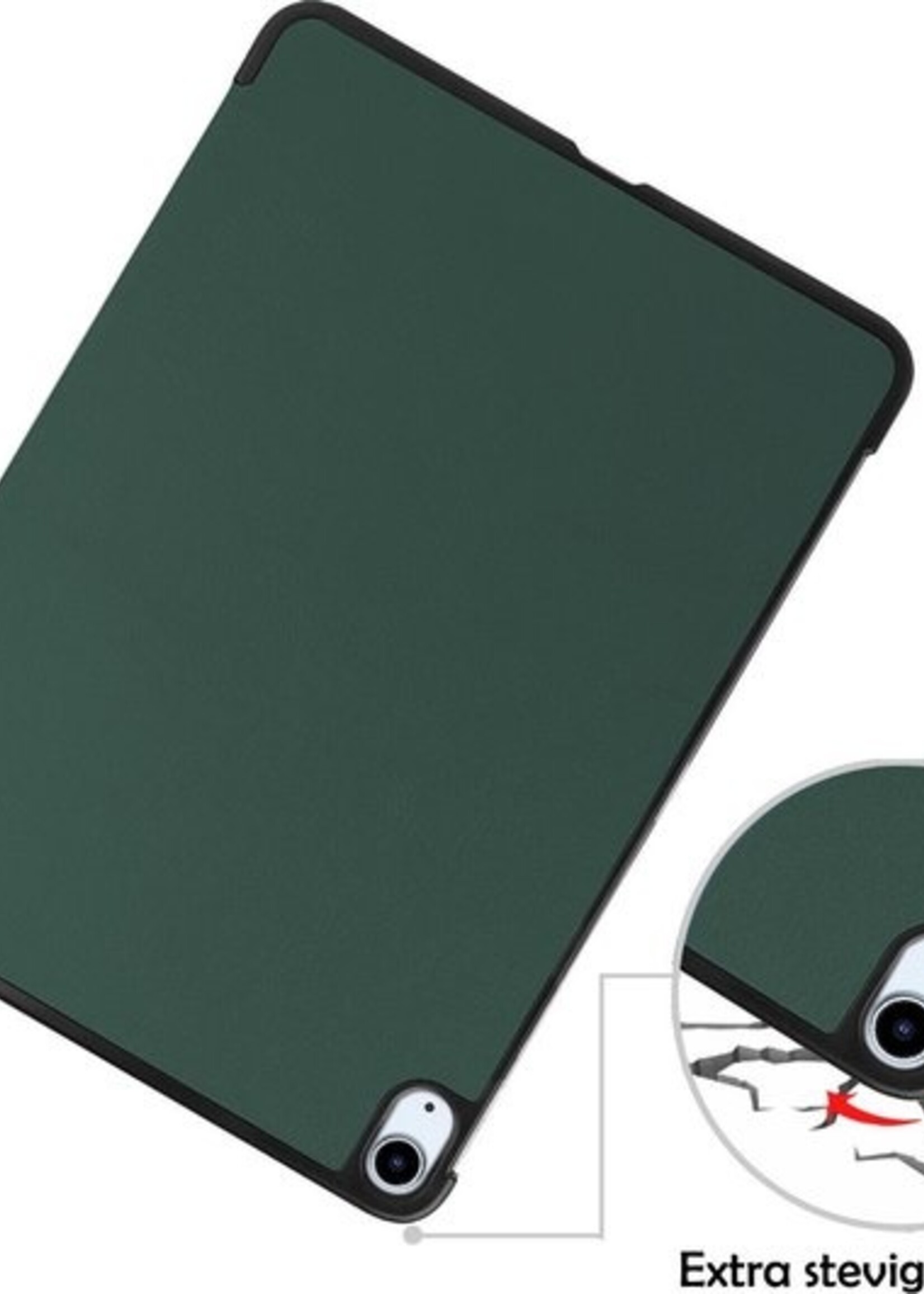 LUQ Hoes Geschikt voor iPad Air 2020 Hoes Luxe Hoesje Book Case - Hoesje Geschikt voor iPad Air 4 2020 Hoes Cover - Donkergroen