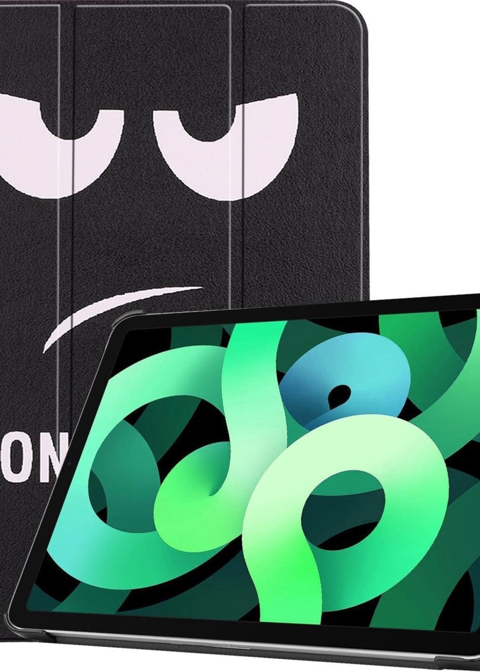 LUQ Hoes Geschikt voor iPad Air 2020 Hoes Luxe Hoesje Book Case - Hoesje Geschikt voor iPad Air 4 2020 Hoes Cover - Don't Touch Me