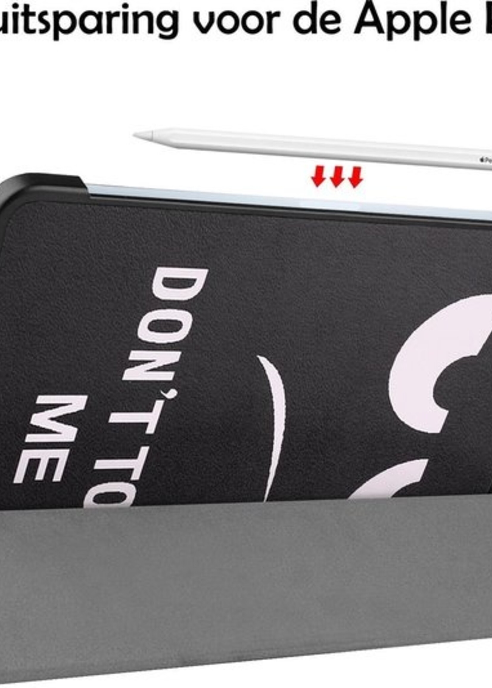 LUQ Hoes Geschikt voor iPad Air 2020 Hoes Luxe Hoesje Book Case - Hoesje Geschikt voor iPad Air 4 2020 Hoes Cover - Don't Touch Me