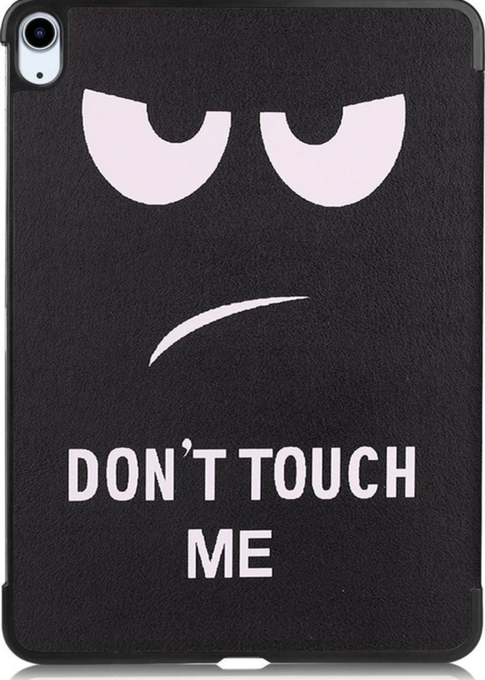 LUQ Hoes Geschikt voor iPad Air 2020 Hoes Luxe Hoesje Book Case - Hoesje Geschikt voor iPad Air 4 2020 Hoes Cover - Don't Touch Me