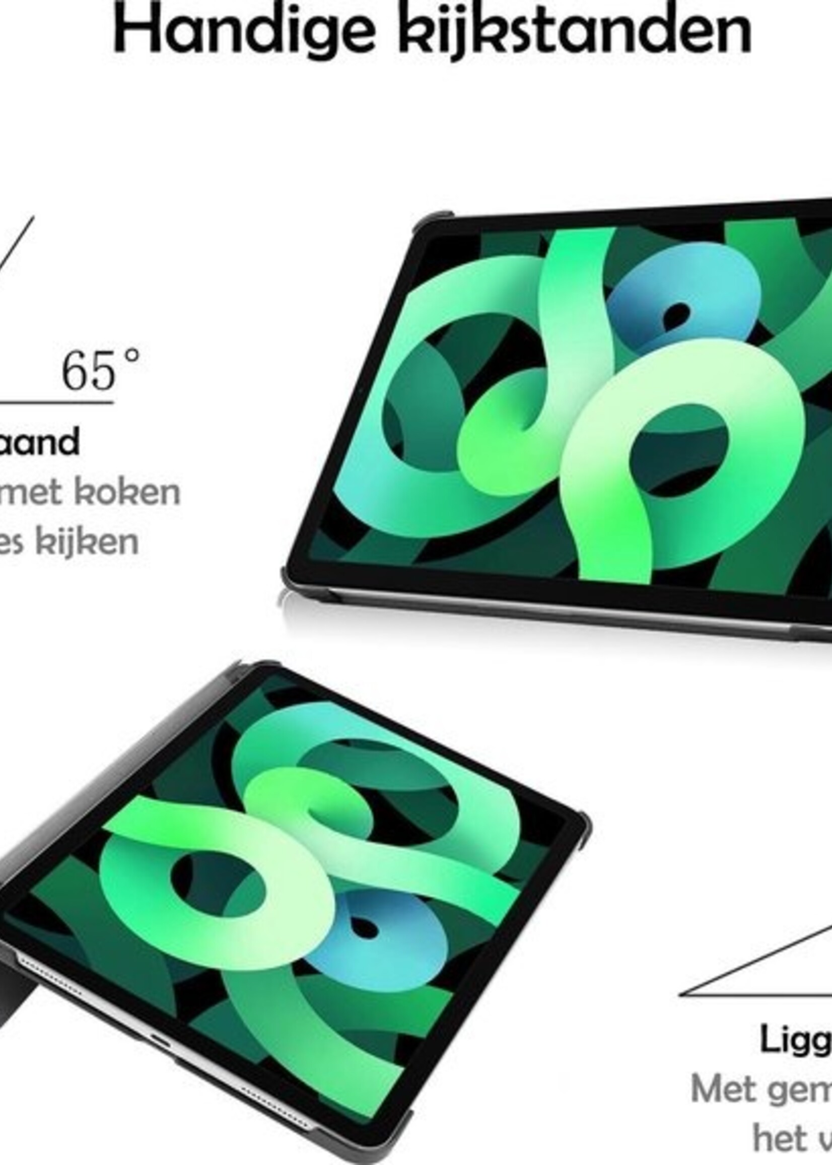 LUQ Hoes Geschikt voor iPad Air 2020 Hoes Luxe Hoesje Book Case - Hoesje Geschikt voor iPad Air 4 2020 Hoes Cover - Graffity