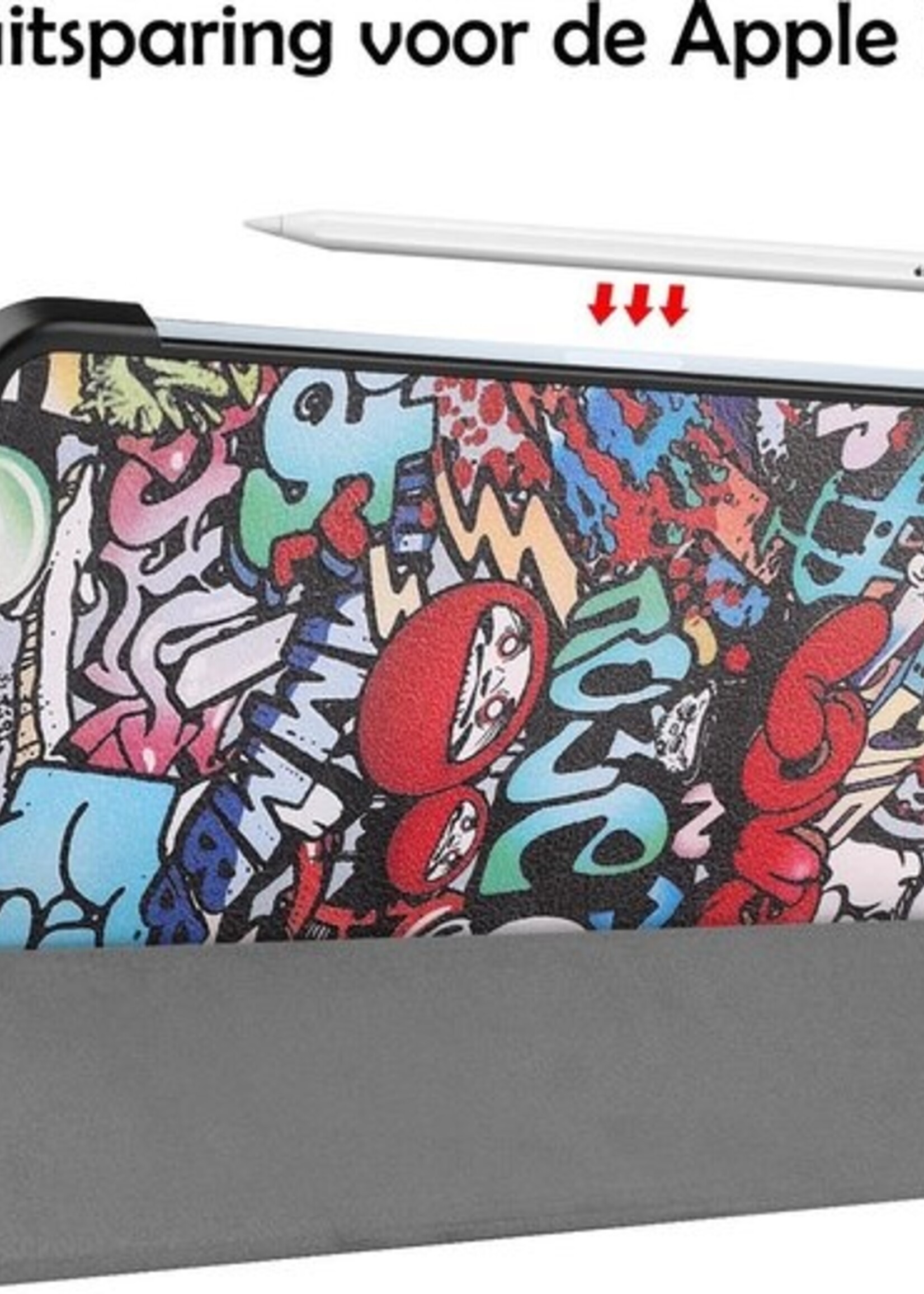 LUQ Hoes Geschikt voor iPad Air 2020 Hoes Luxe Hoesje Book Case - Hoesje Geschikt voor iPad Air 4 2020 Hoes Cover - Graffity