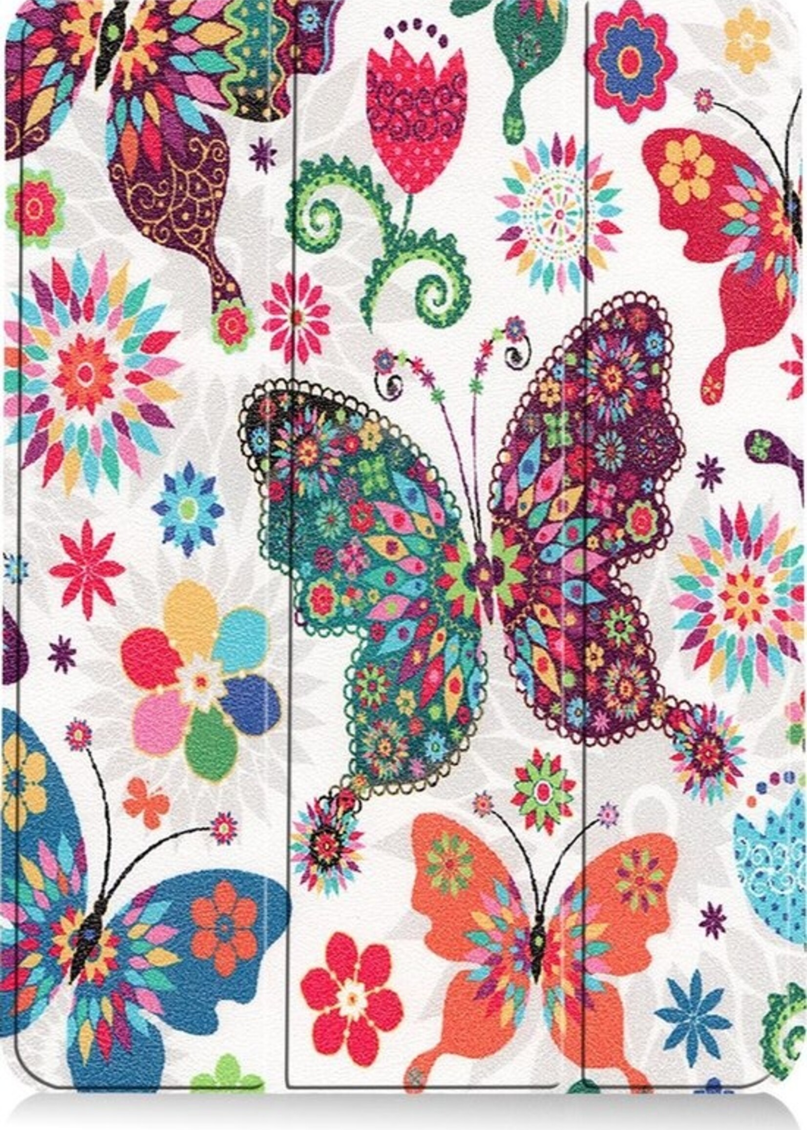 LUQ Hoes Geschikt voor iPad Air 2020 Hoes Luxe Hoesje Book Case - Hoesje Geschikt voor iPad Air 4 2020 Hoes Cover - Vlinders