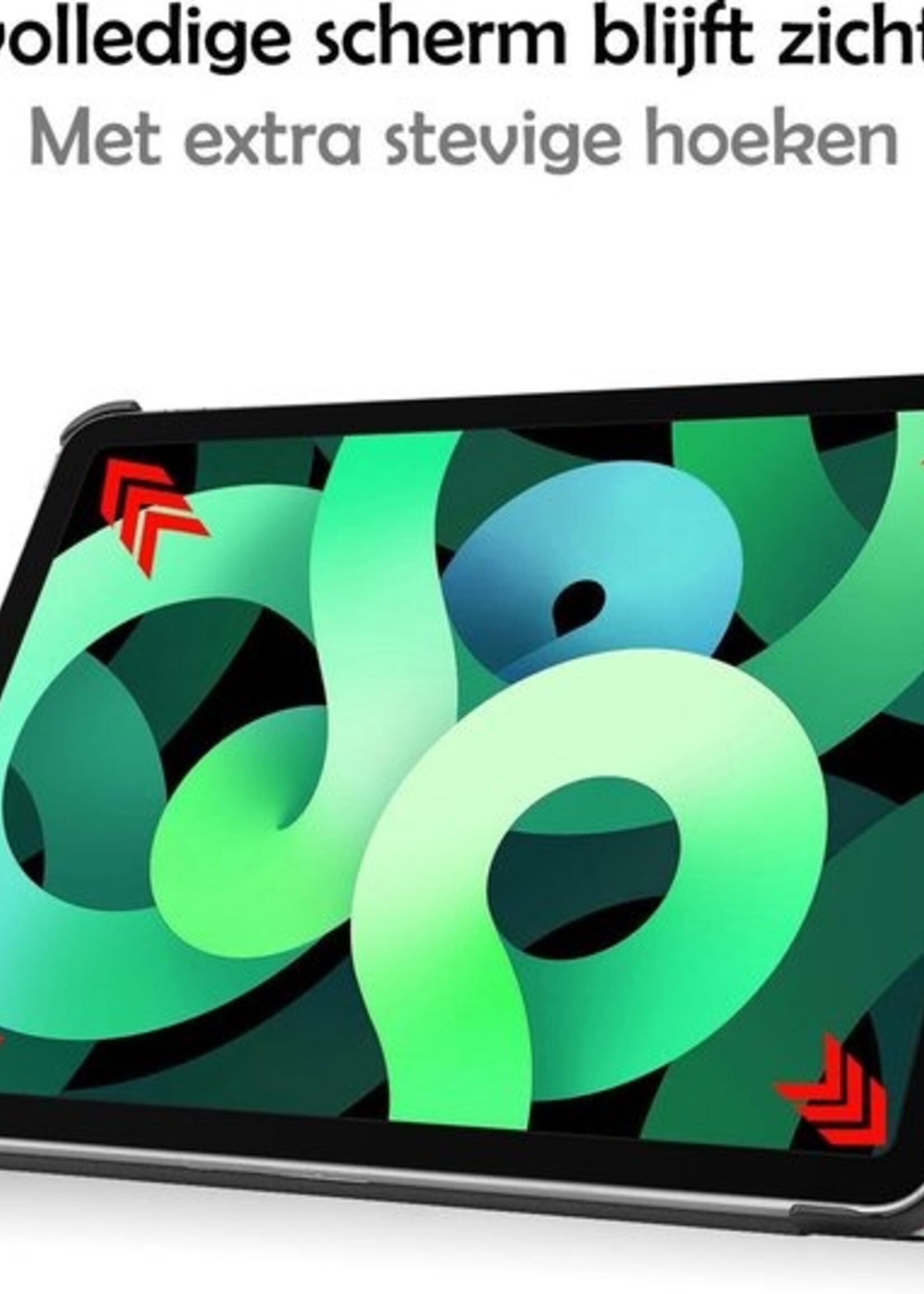 LUQ Hoes Geschikt voor iPad Air 2020 Hoes Luxe Hoesje Book Case - Hoesje Geschikt voor iPad Air 4 2020 Hoes Cover - Vlinders