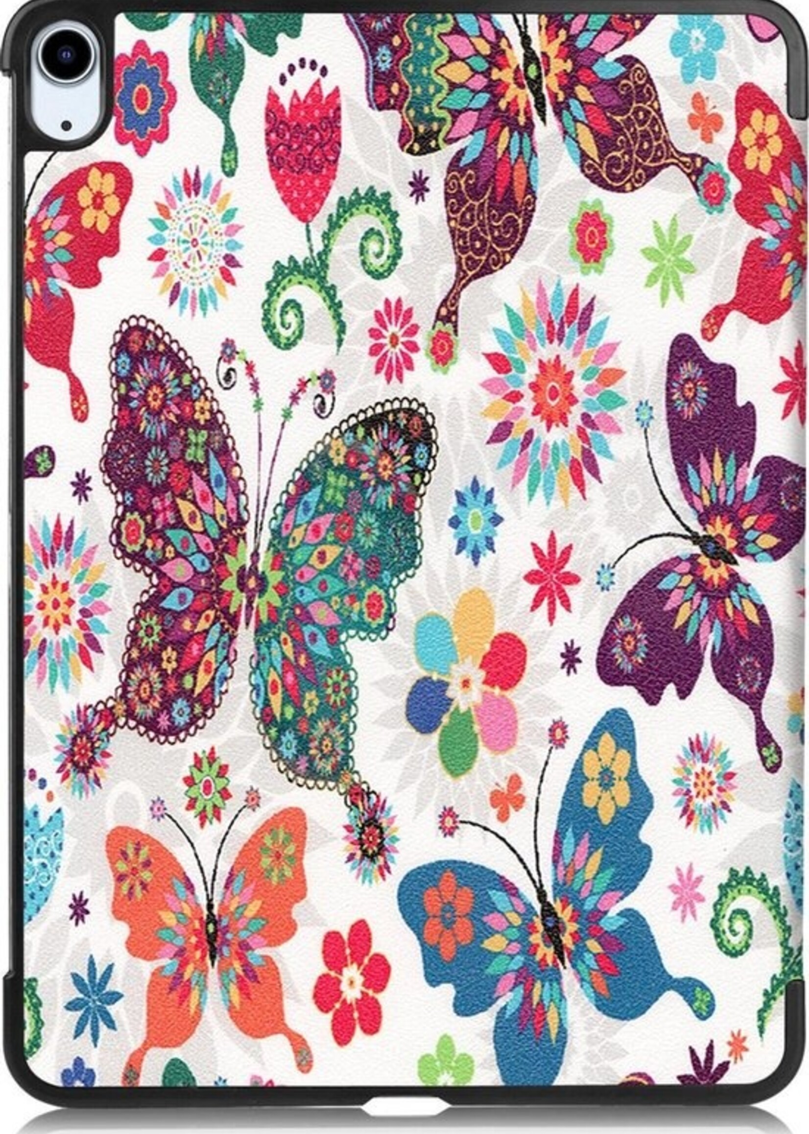 LUQ Hoes Geschikt voor iPad Air 2020 Hoes Luxe Hoesje Book Case - Hoesje Geschikt voor iPad Air 4 2020 Hoes Cover - Vlinders