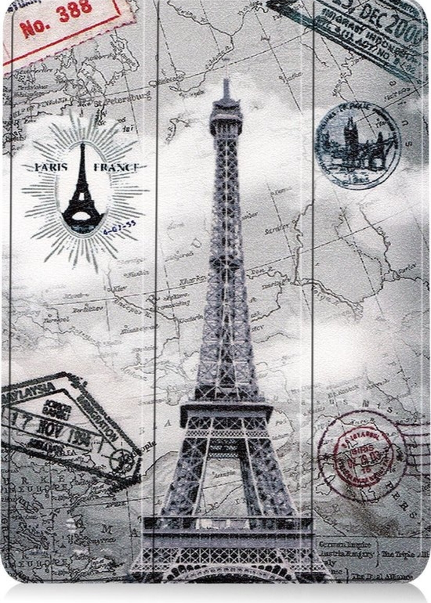 LUQ Hoes Geschikt voor iPad Air 2020 Hoes Luxe Hoesje Book Case - Hoesje Geschikt voor iPad Air 4 2020 Hoes Cover - Eiffeltoren