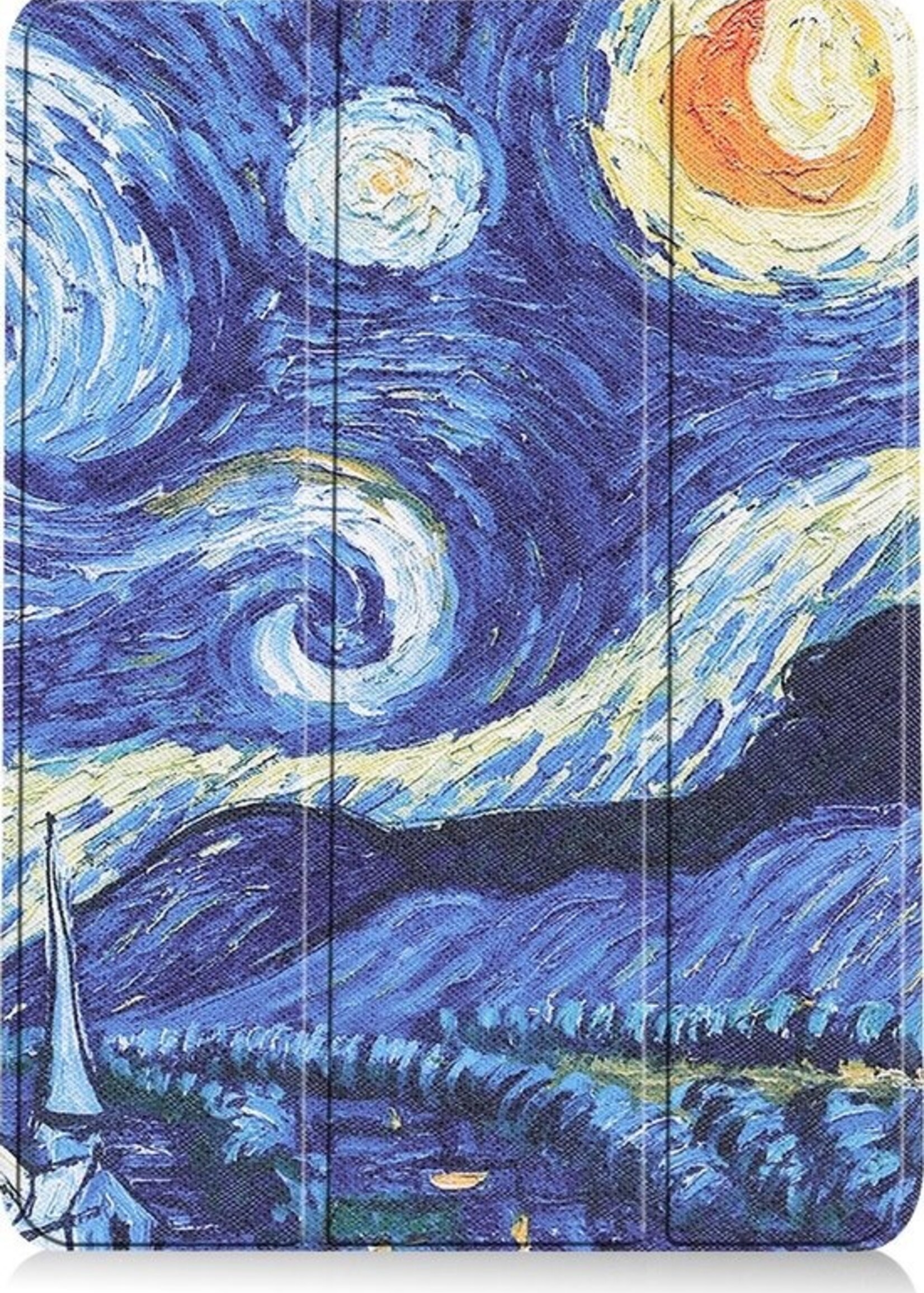 LUQ Hoes Geschikt voor iPad Air 2020 Hoes Luxe Hoesje Book Case - Hoesje Geschikt voor iPad Air 4 2020 Hoes Cover - Sterrenhemel