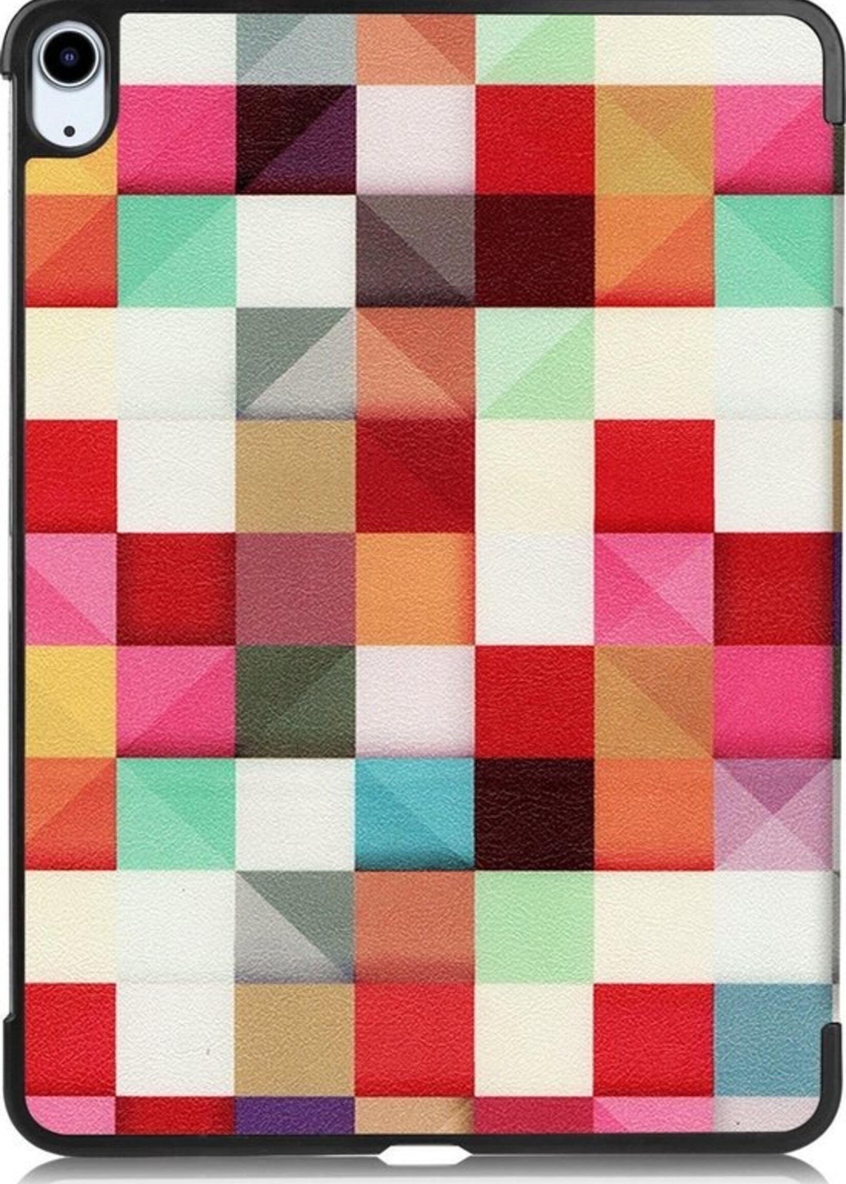 LUQ Hoes Geschikt voor iPad Air 2020 Hoes Luxe Hoesje Book Case - Hoesje Geschikt voor iPad Air 4 2020 Hoes Cover - Blokken